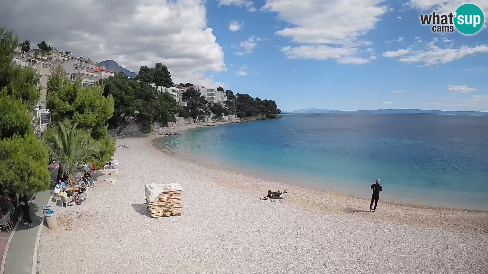 Webcam Lučica Strand Beach Brela – Liveblick von der Adriaküste