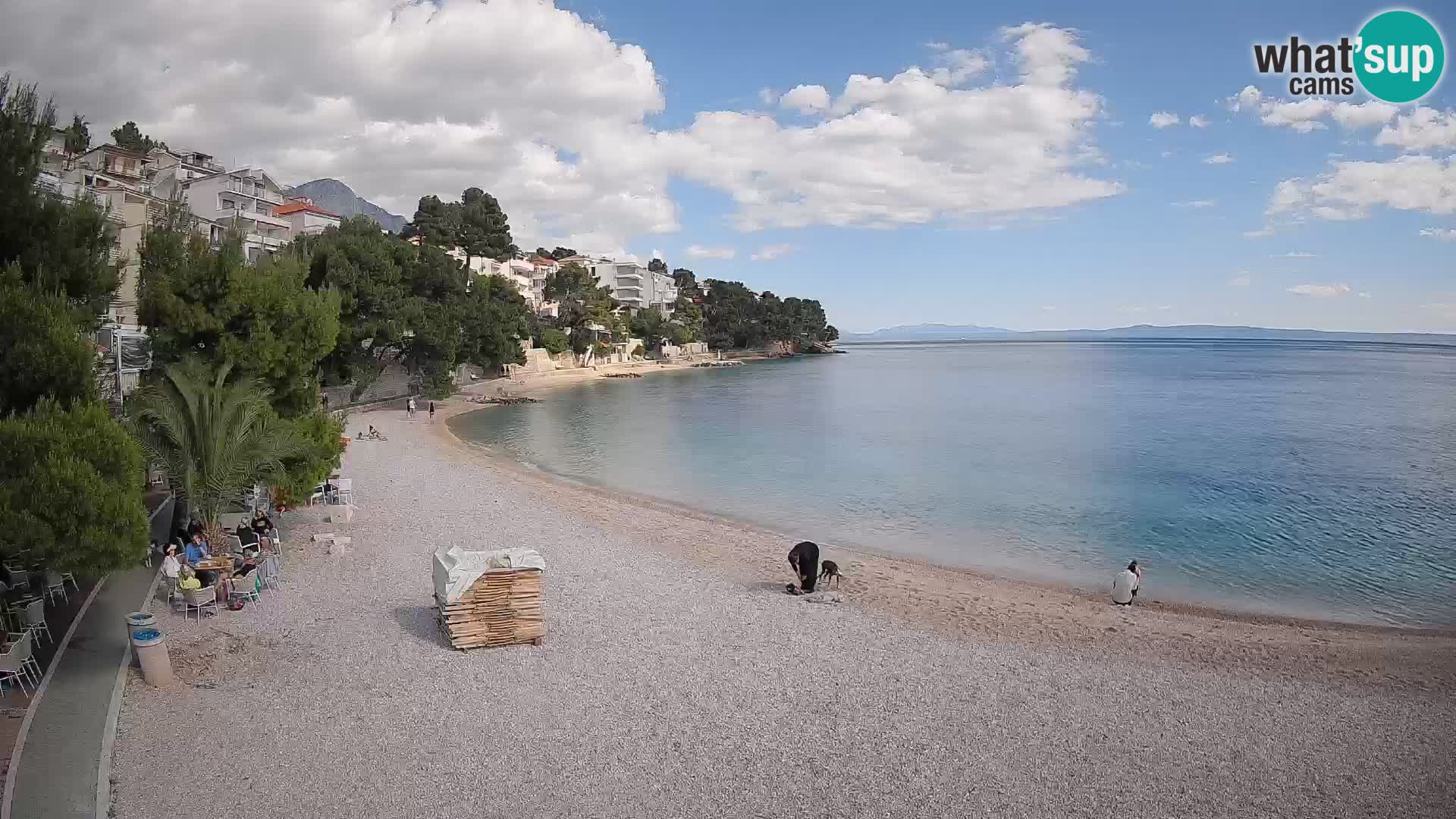 Web kamera Plaža Lučica Brela – Pogled uživo na jadransku obalu