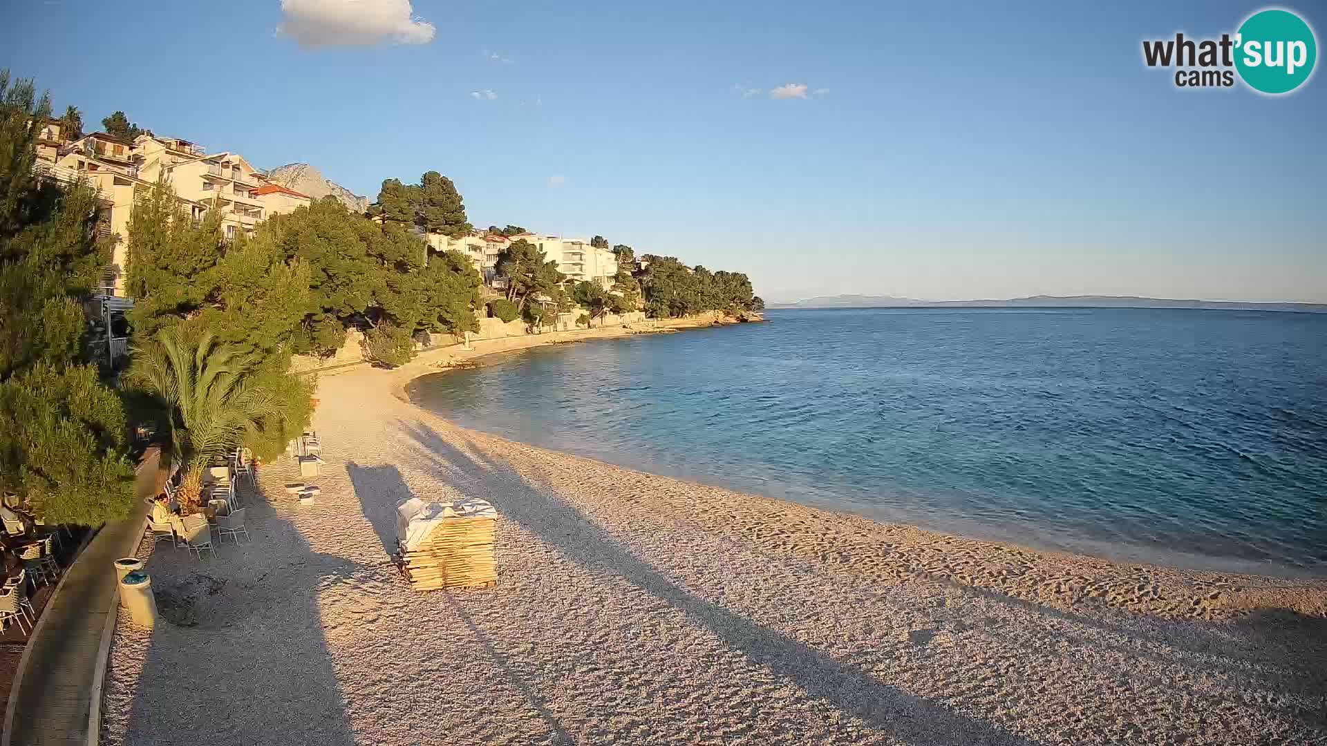 Webcam Plage Lučica Brela – Vue en direct sur la côte adriatique