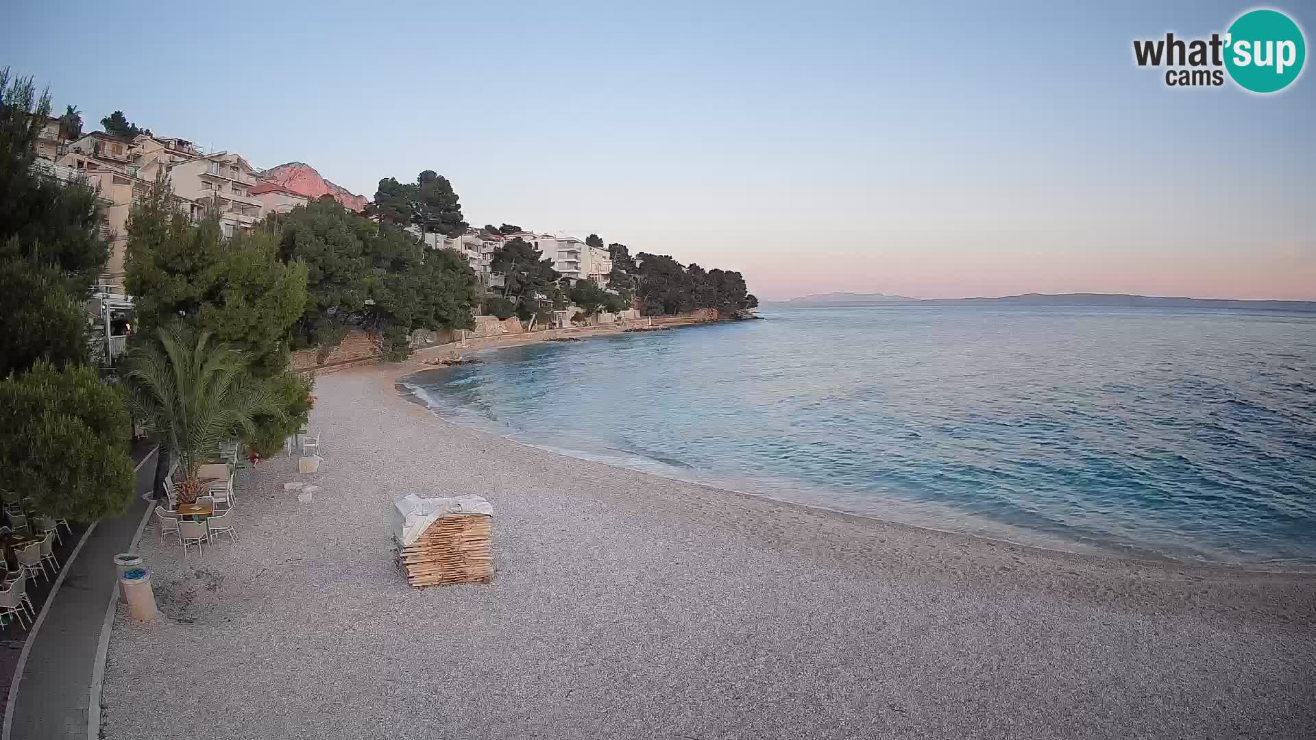 Webcam Plage Lučica Brela – Vue en direct sur la côte adriatique