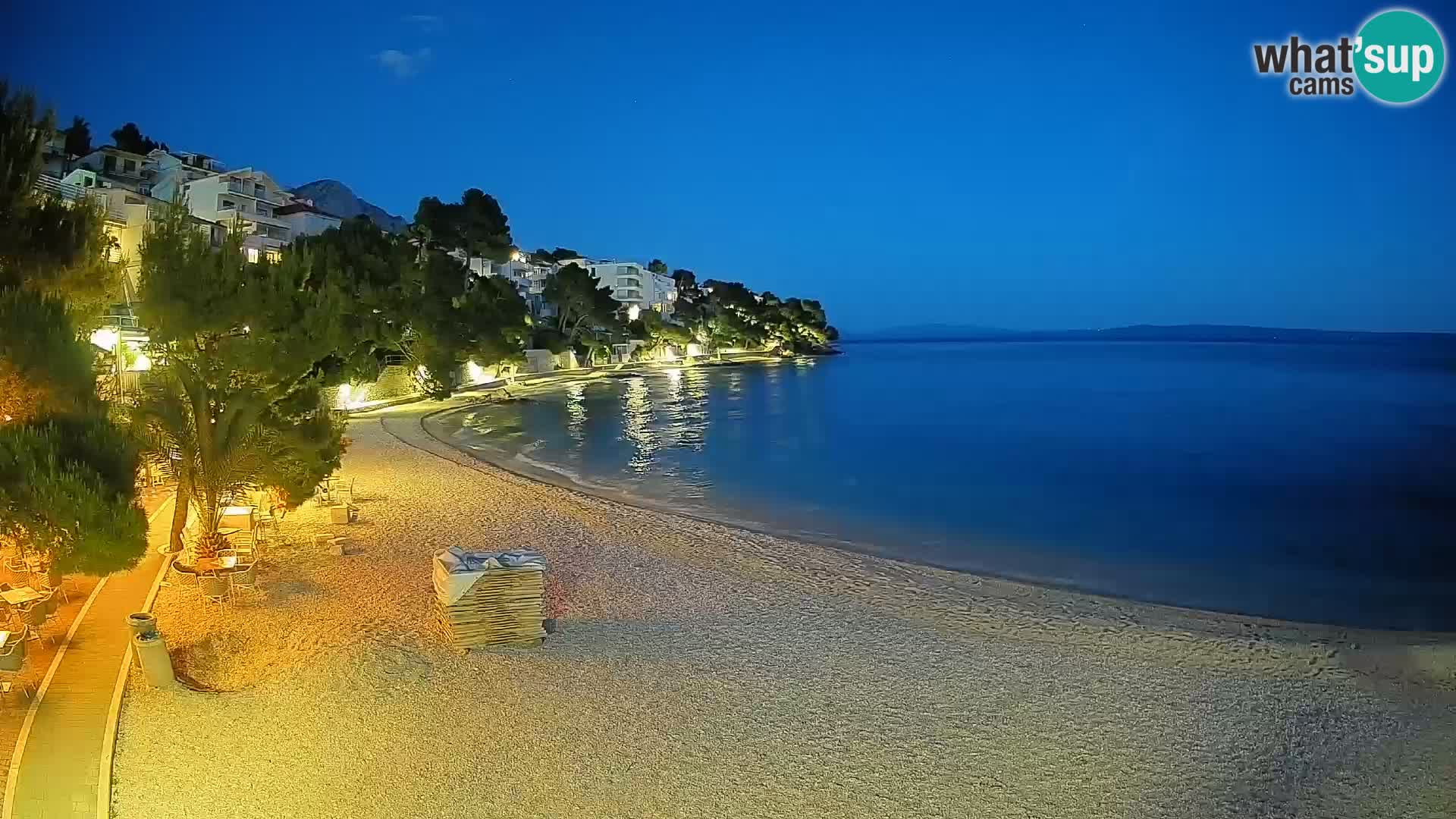 Spletna kamera Plaža Lučica Brela – Pogled v živo na Jadransko obalo