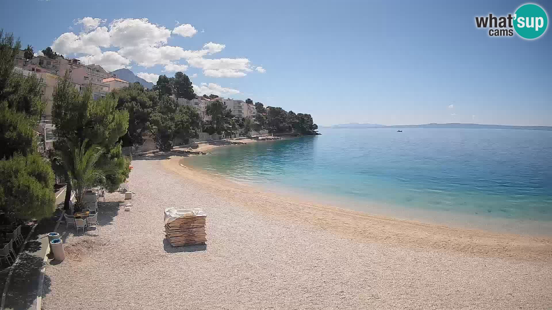 Webcam Playa Lučica Brela – Vista en directo de la costa adriática