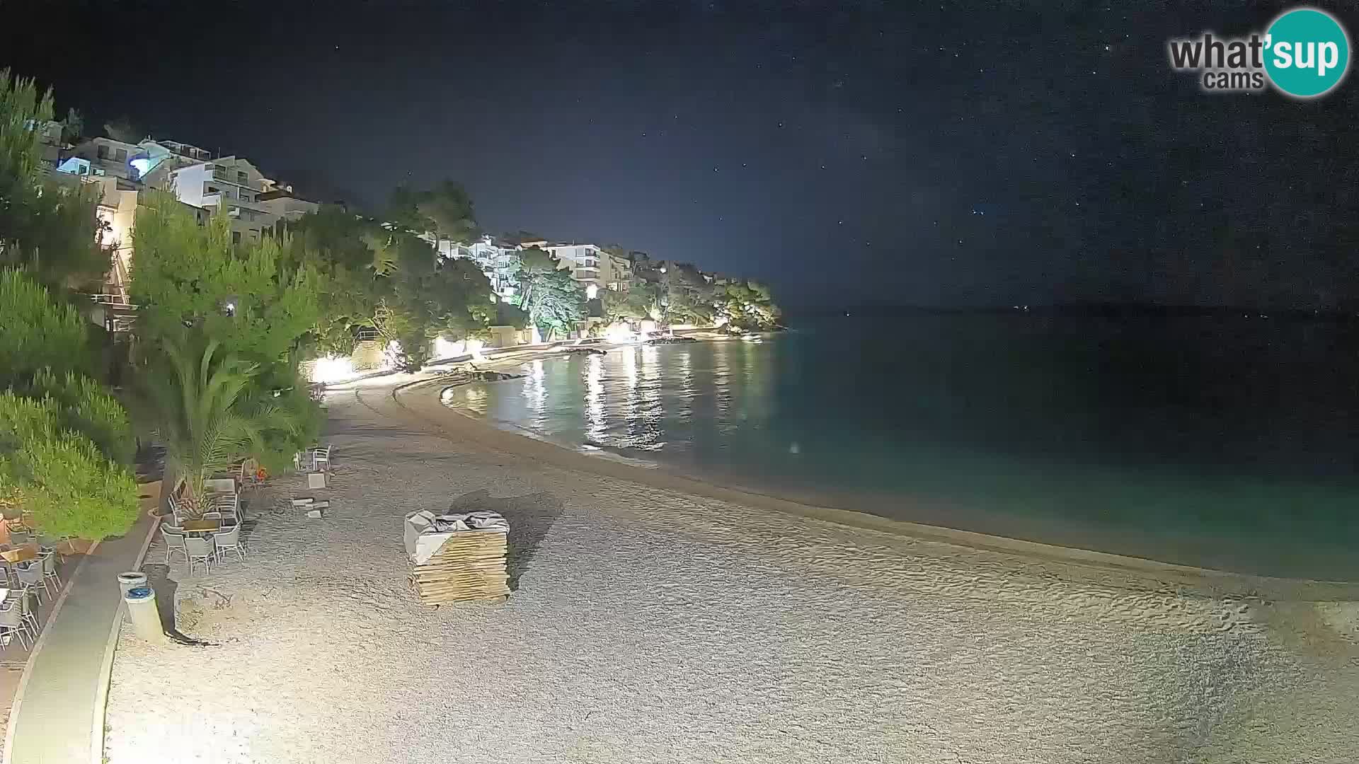 Webcam Lučica Strand Beach Brela – Liveblick von der Adriaküste