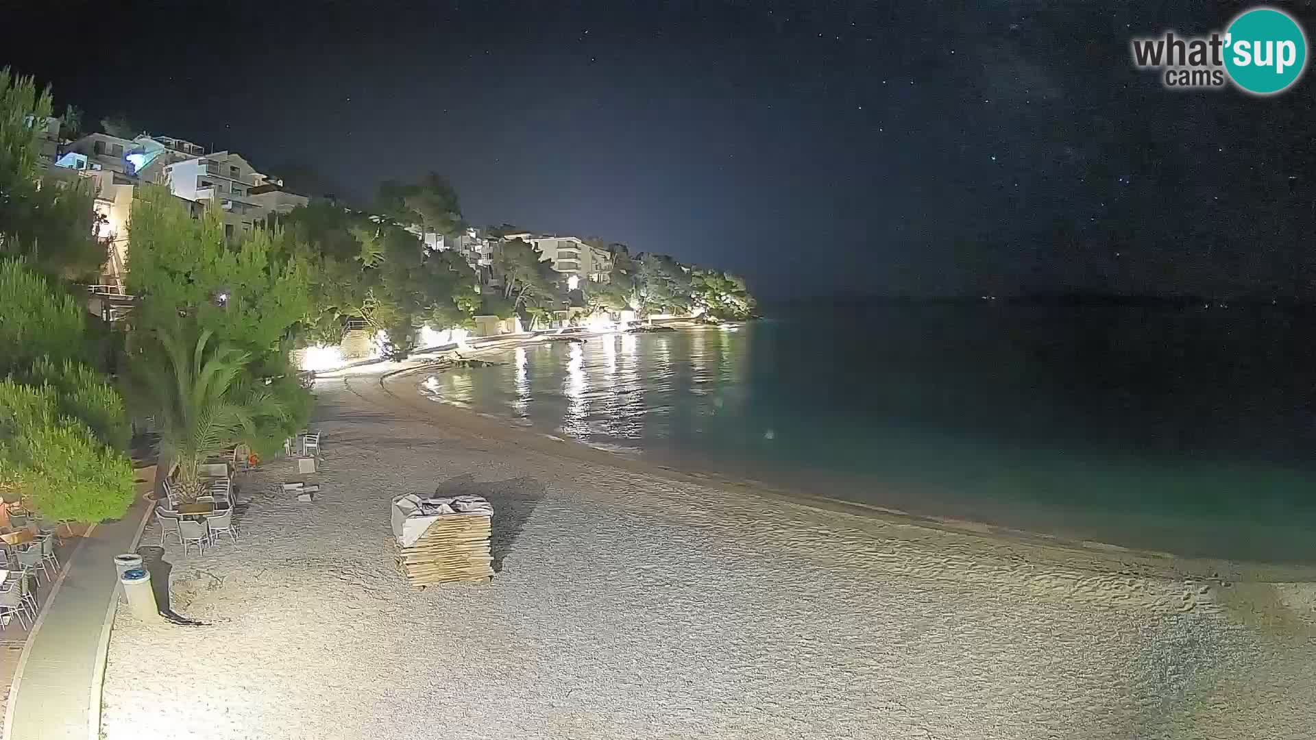 Web kamera Plaža Lučica Brela – Pogled uživo na jadransku obalu