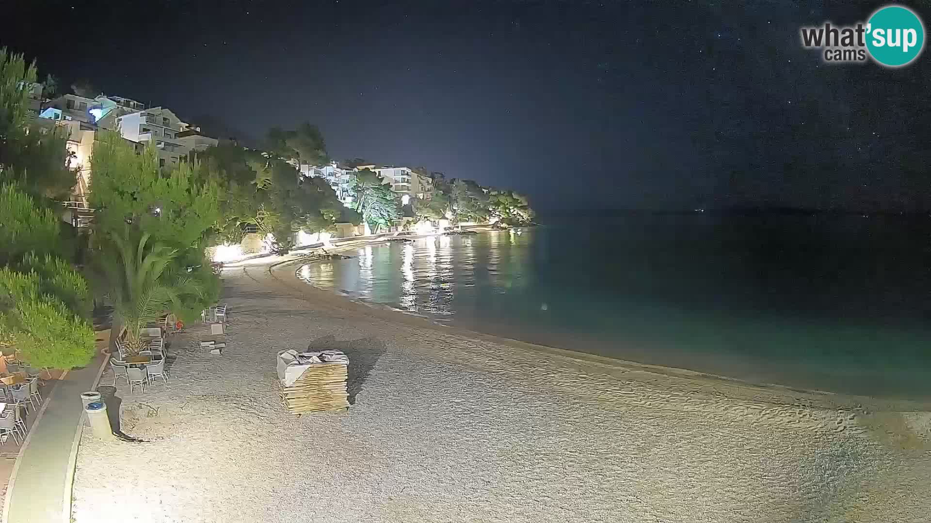 Webcam Lučica Strand Beach Brela – Liveblick von der Adriaküste