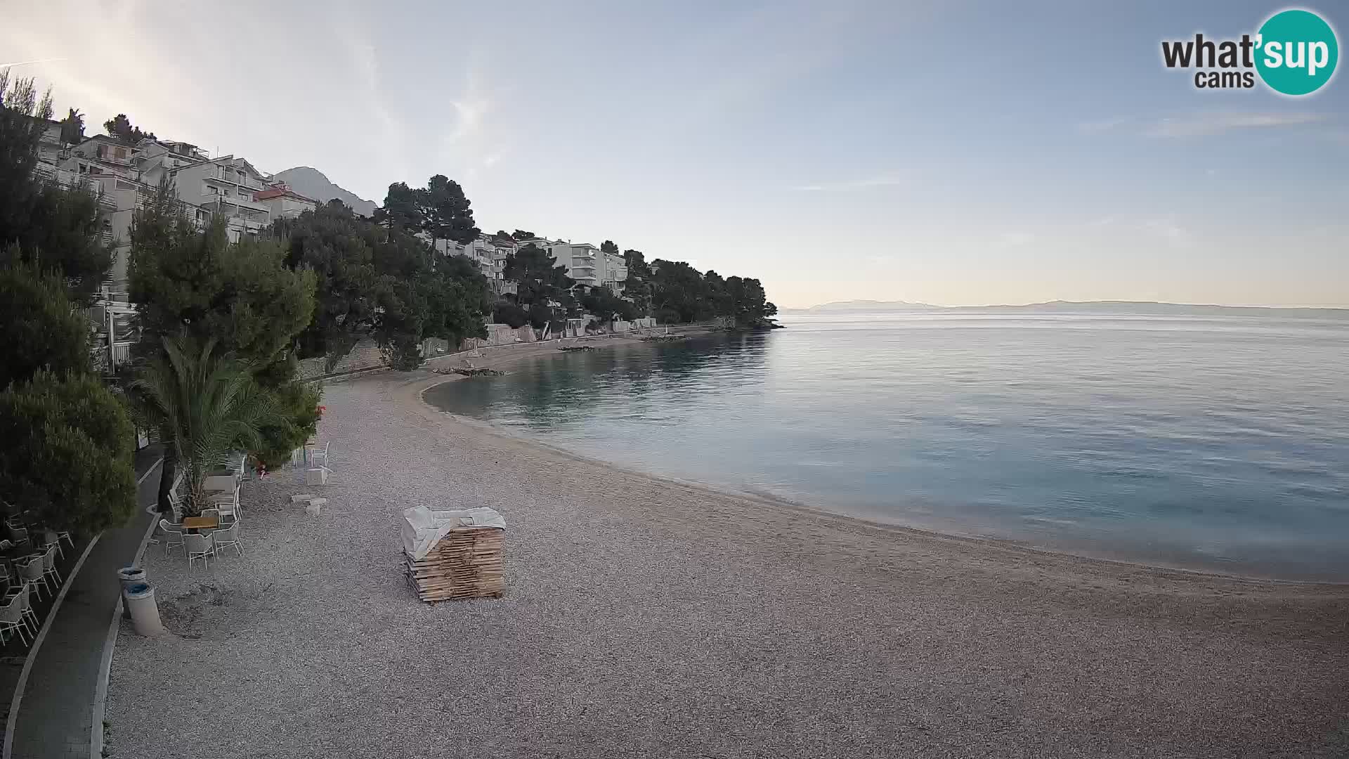 Webcam Lučica Strand Beach Brela – Liveblick von der Adriaküste