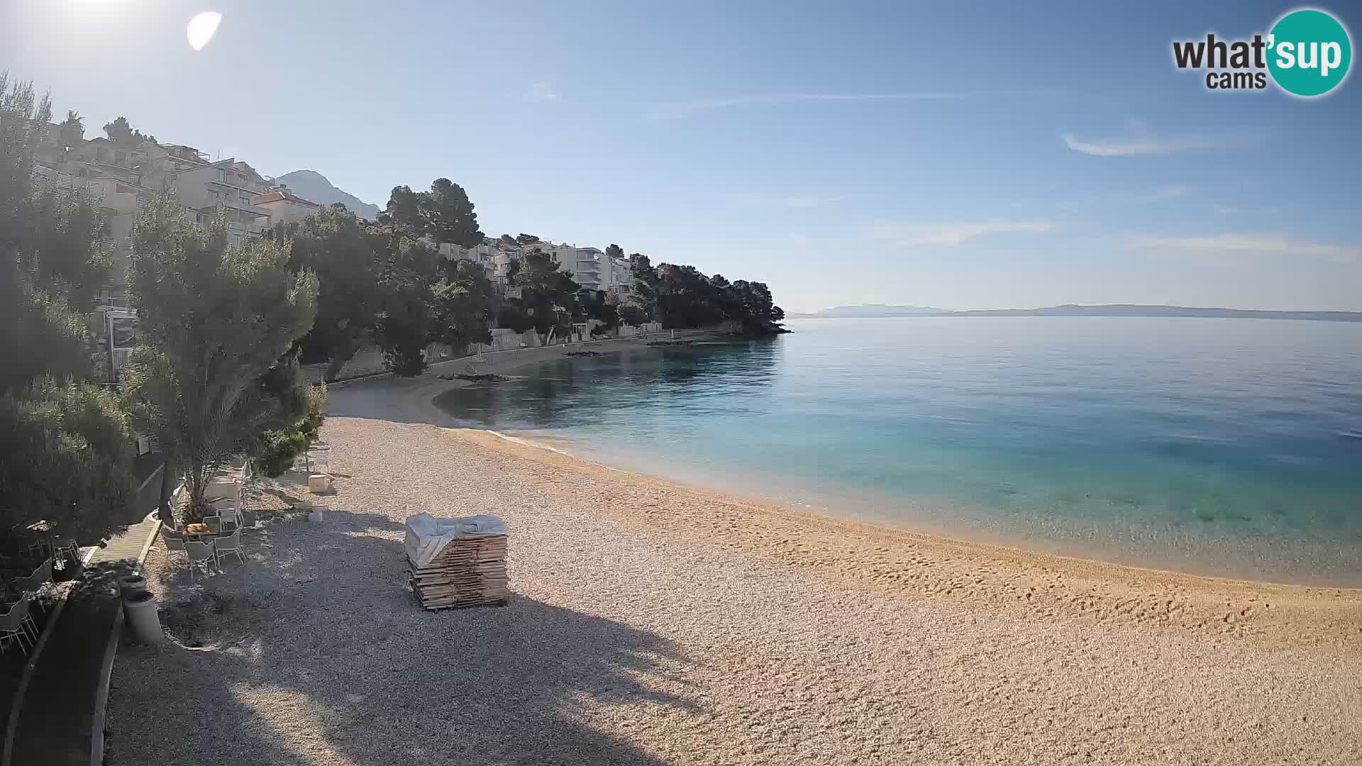 Webcam Plage Lučica Brela – Vue en direct sur la côte adriatique