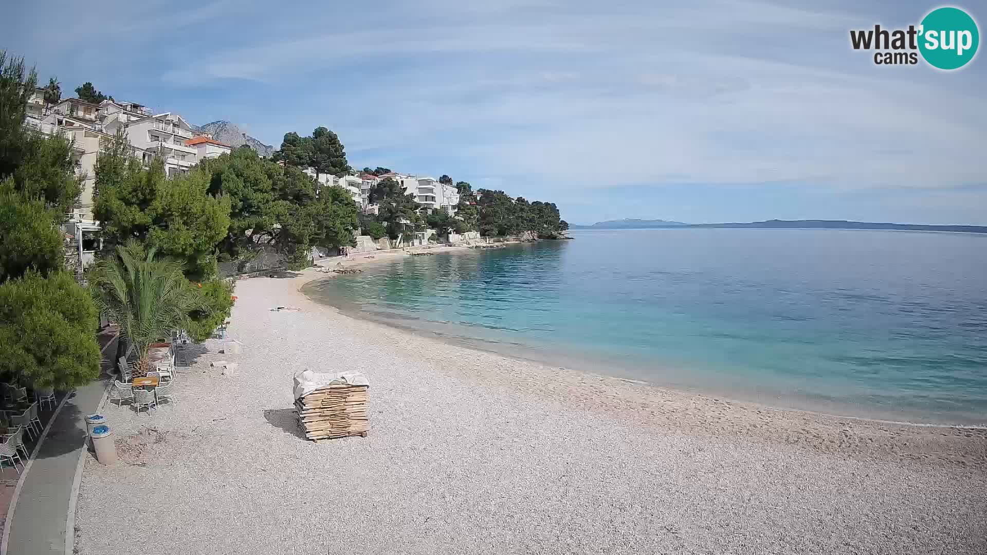 Webcam Spiaggia Lučica Brela – Vista live sulla costa adriatica