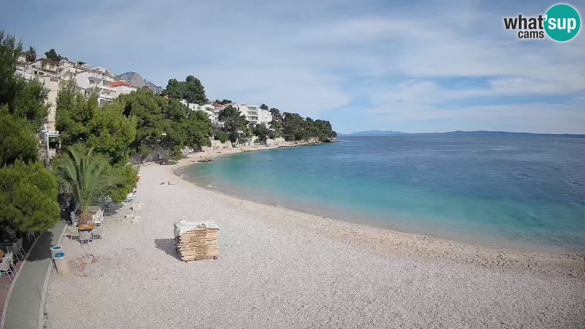 Spletna kamera Plaža Lučica Brela – Pogled v živo na Jadransko obalo