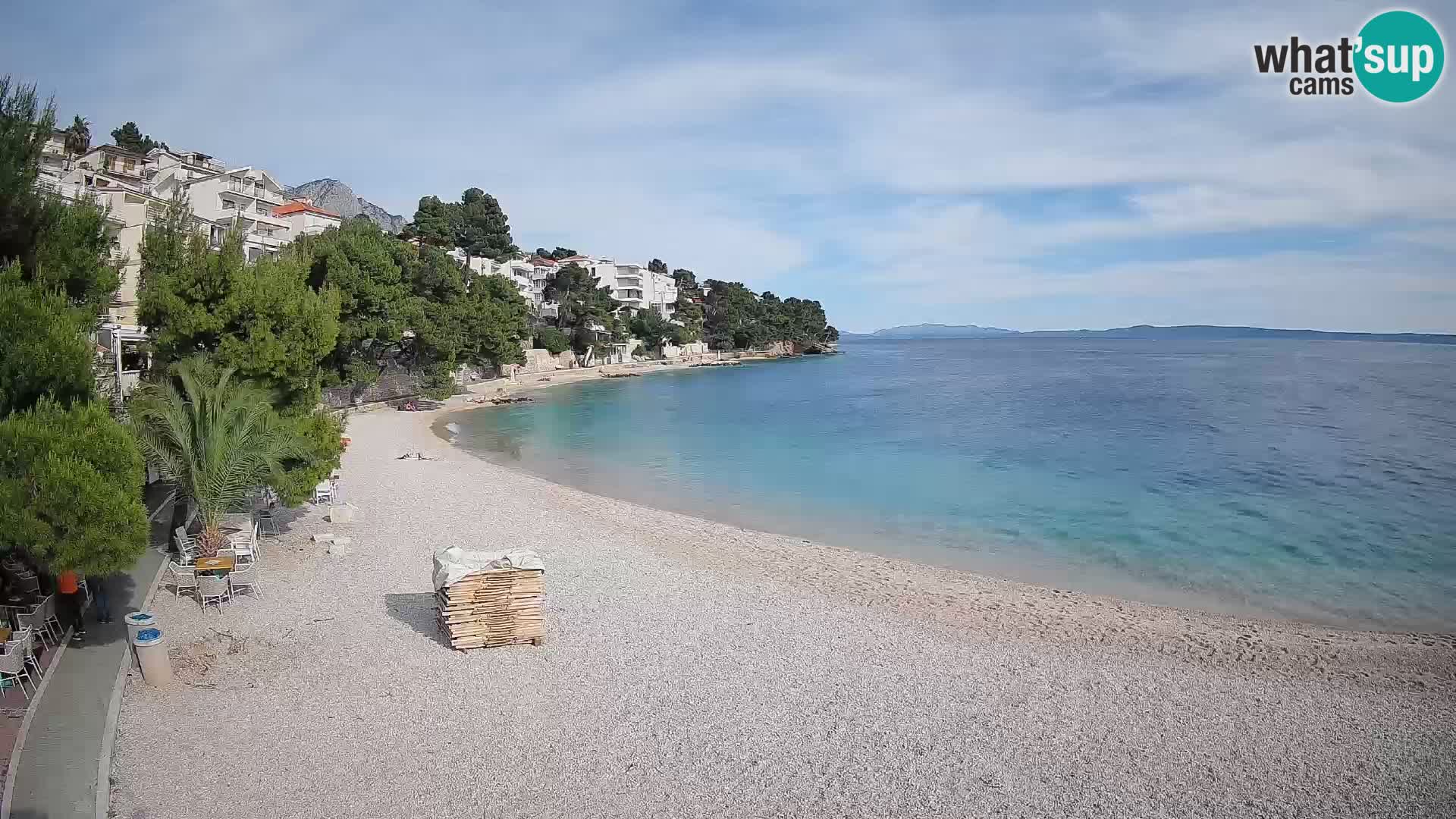 Webcam Spiaggia Lučica Brela – Vista live sulla costa adriatica
