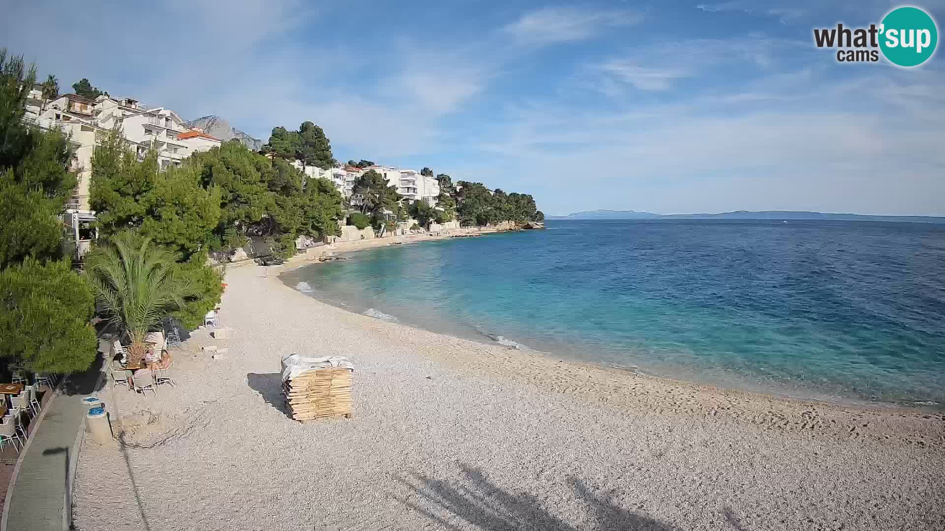 Webcam Playa Lučica Brela – Vista en directo de la costa adriática