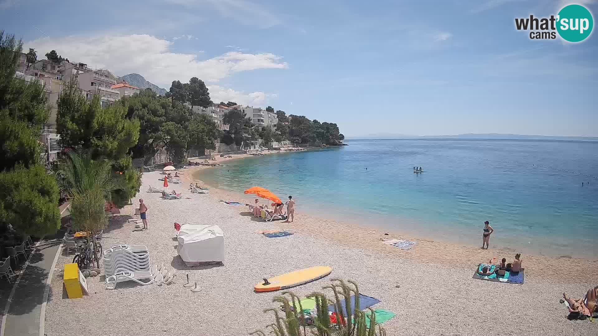 Webcam Spiaggia Lučica Brela – Vista live sulla costa adriatica