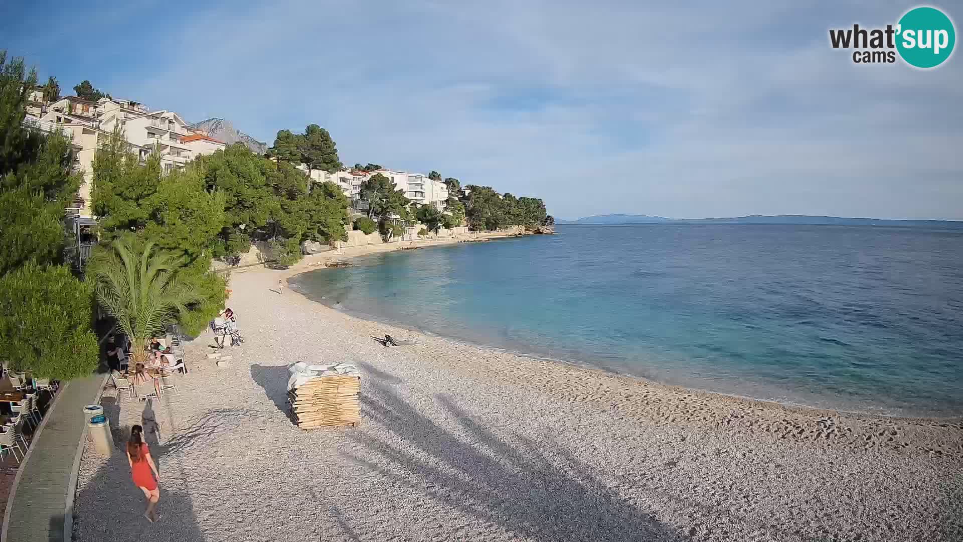 Webcam Lučica Strand Beach Brela – Liveblick von der Adriaküste
