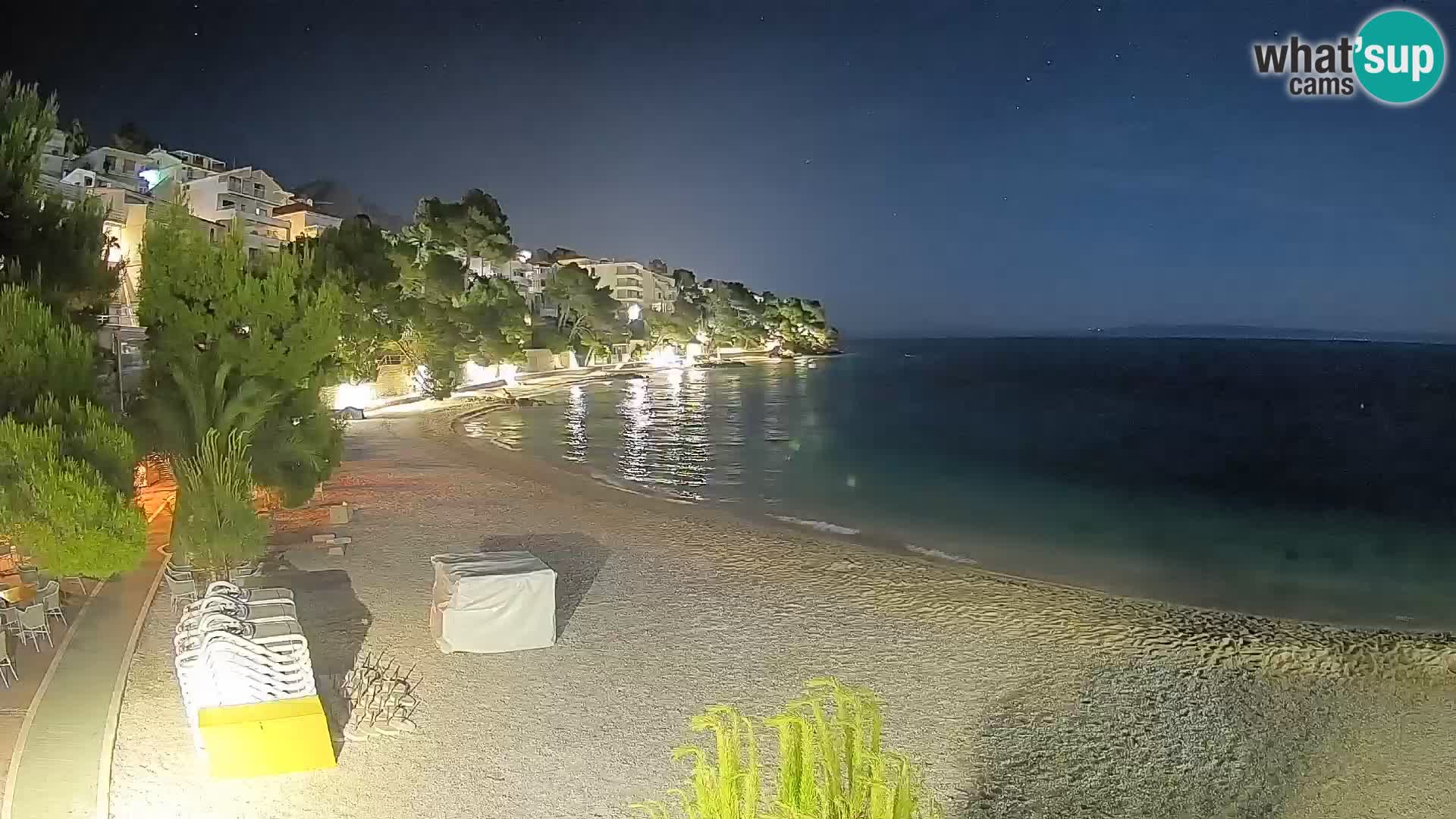 Web kamera Plaža Lučica Brela – Pogled uživo na jadransku obalu