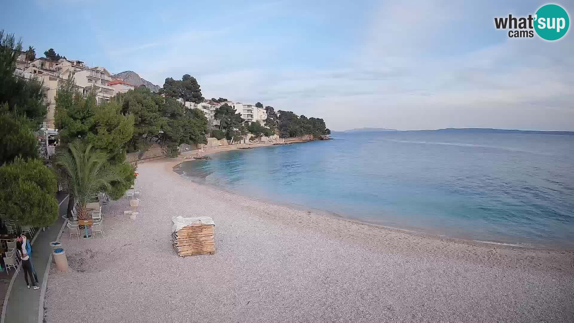 Webcam Plage Lučica Brela – Vue en direct sur la côte adriatique