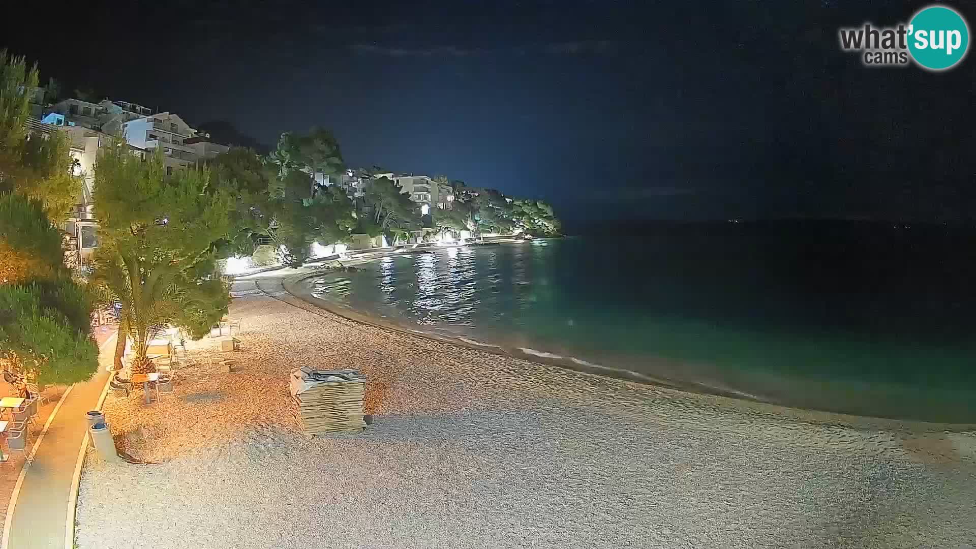 Webcam Spiaggia Lučica Brela – Vista live sulla costa adriatica