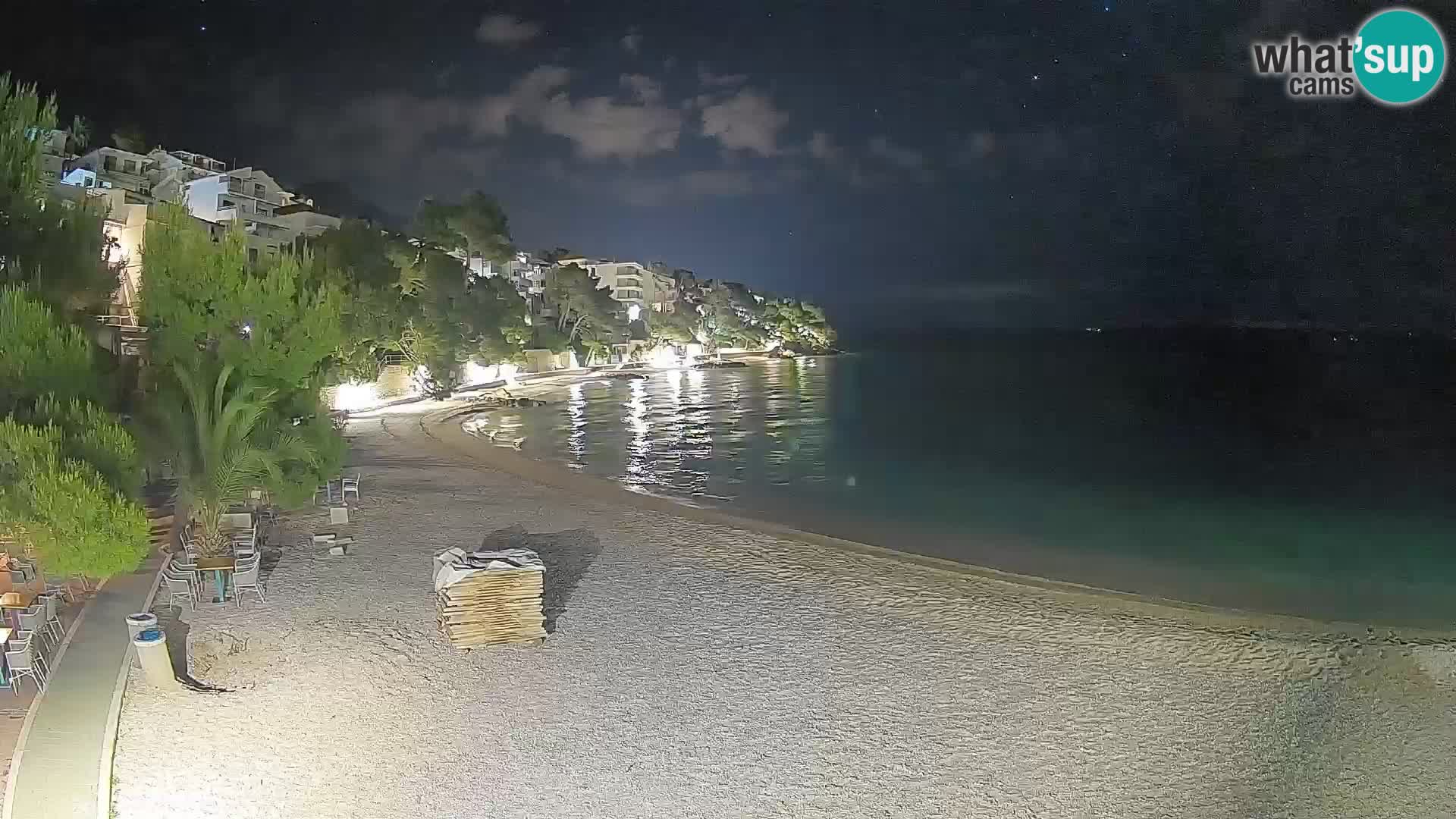 Webcam Lučica Strand Beach Brela – Liveblick von der Adriaküste