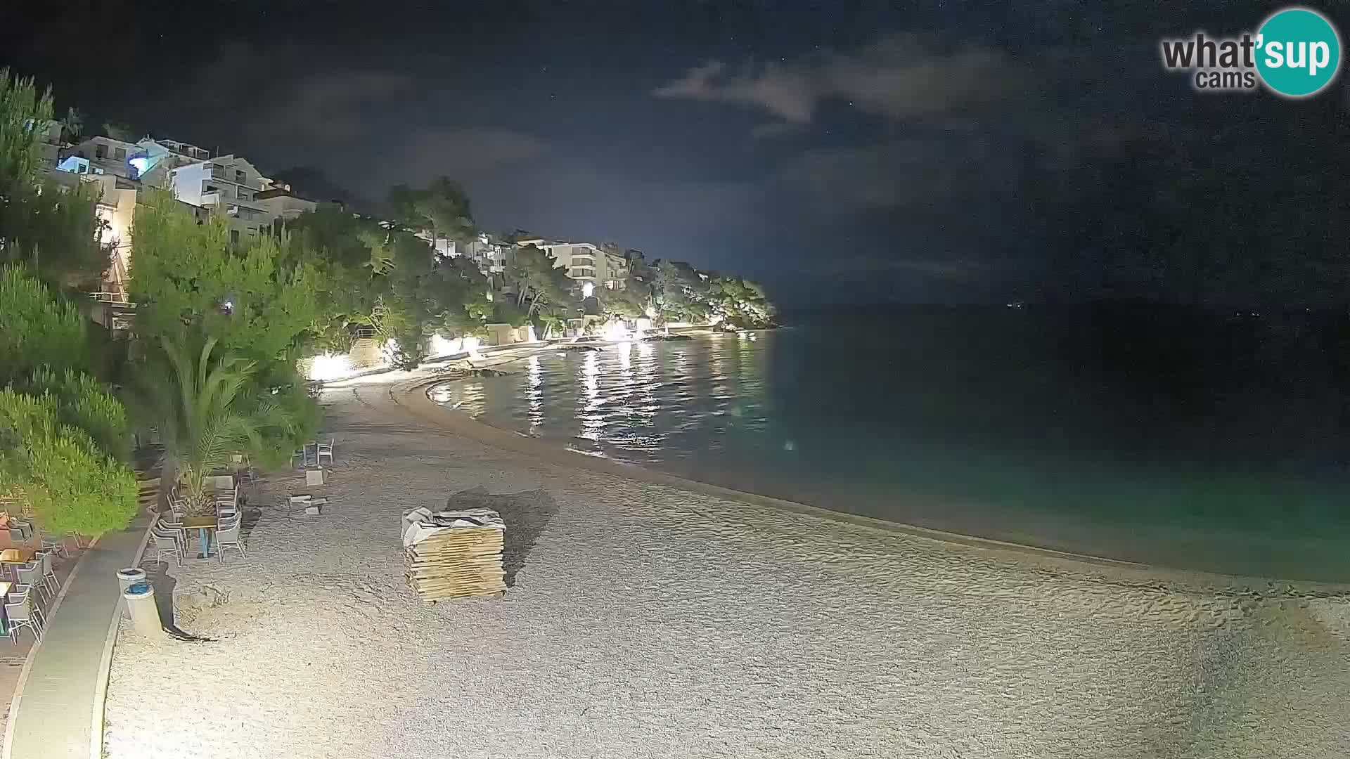 Webcam Plage Lučica Brela – Vue en direct sur la côte adriatique