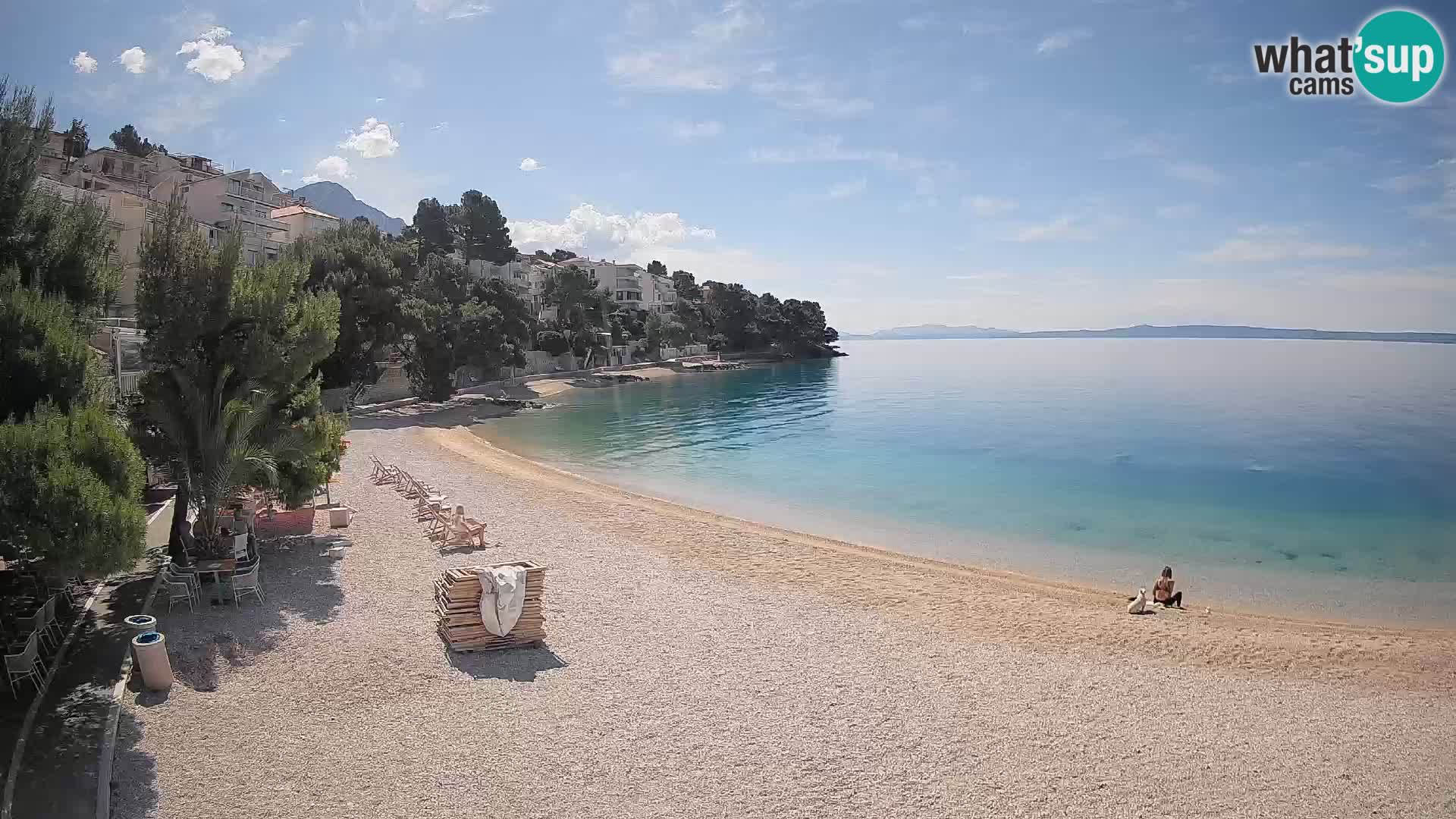 Spletna kamera Plaža Lučica Brela – Pogled v živo na Jadransko obalo