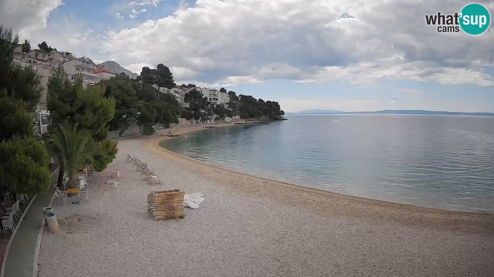 Web kamera Plaža Lučica Brela – Pogled uživo na jadransku obalu