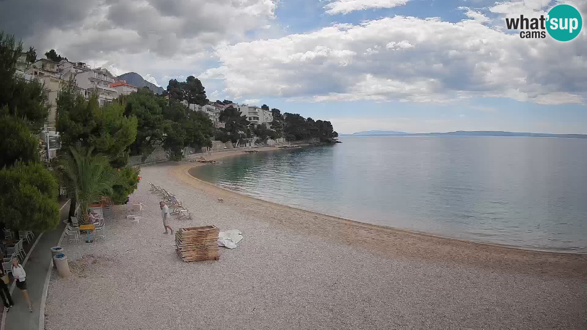 Spletna kamera Plaža Lučica Brela – Pogled v živo na Jadransko obalo