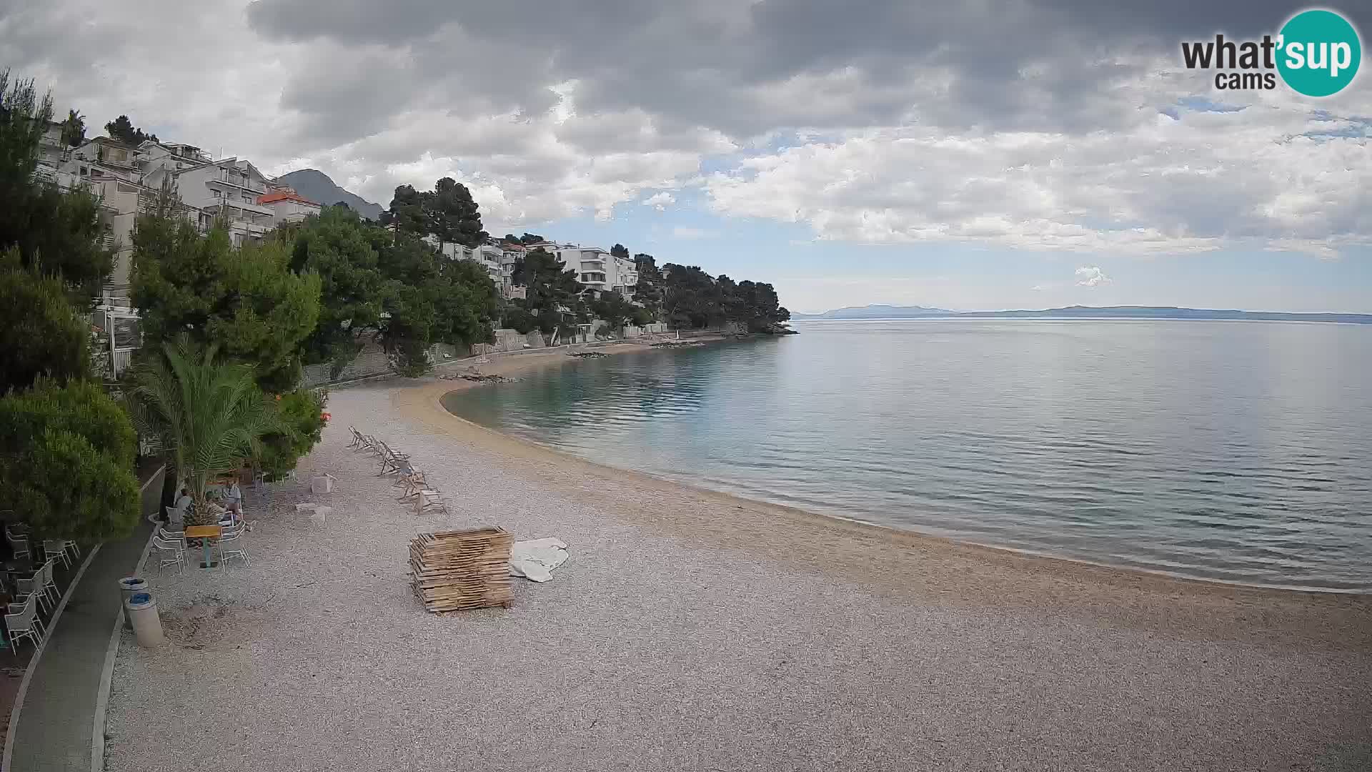 Webcam Lučica Strand Beach Brela – Liveblick von der Adriaküste