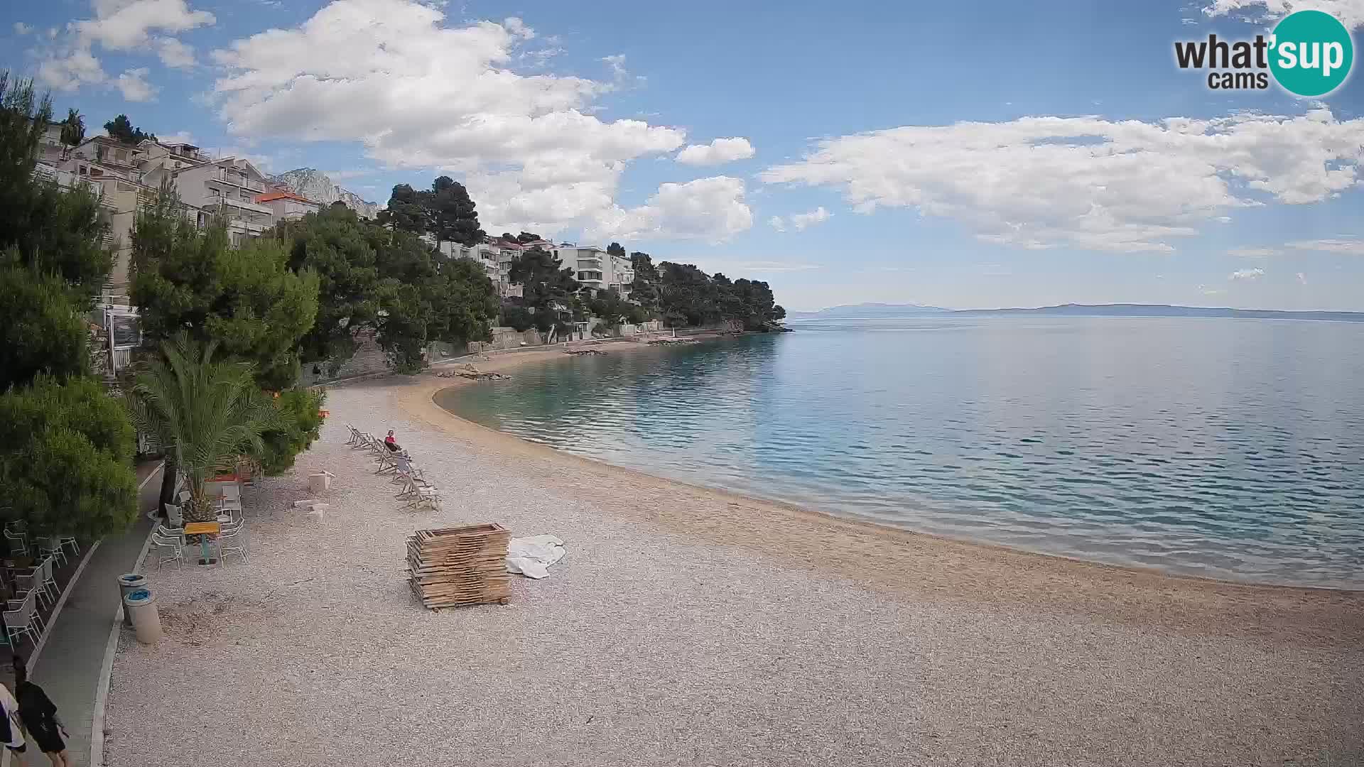 Web kamera Plaža Lučica Brela – Pogled uživo na jadransku obalu