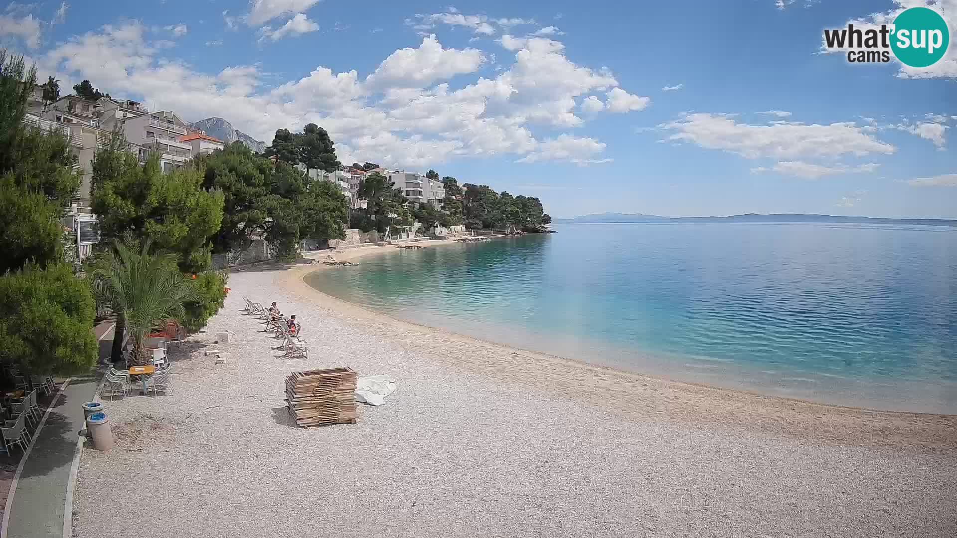 Web kamera Plaža Lučica Brela – Pogled uživo na jadransku obalu