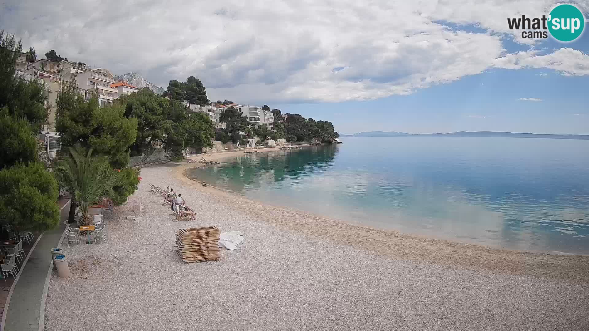 Web kamera Plaža Lučica Brela – Pogled uživo na jadransku obalu