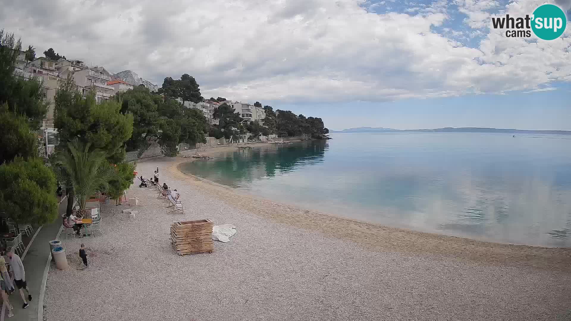 Webcam Lučica Strand Beach Brela – Liveblick von der Adriaküste