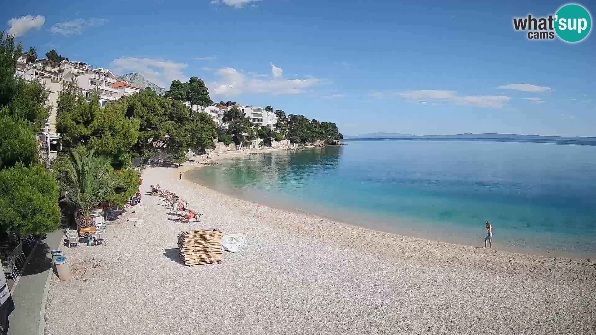 Webcam Plage Lučica Brela – Vue en direct sur la côte adriatique