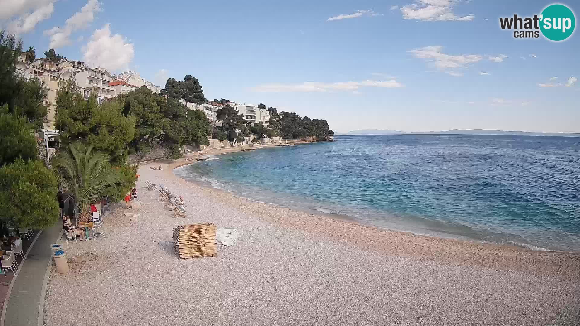 Webcam Plage Lučica Brela – Vue en direct sur la côte adriatique