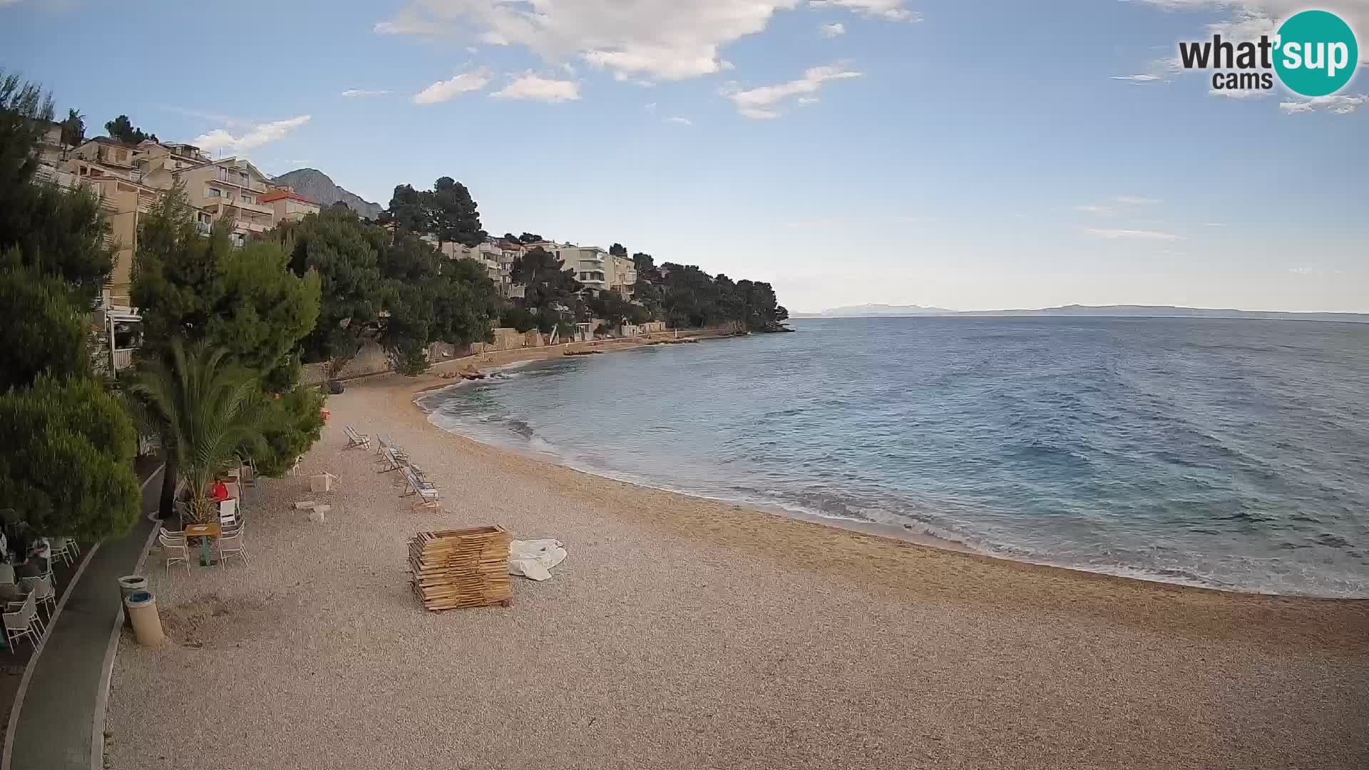 Spletna kamera Plaža Lučica Brela – Pogled v živo na Jadransko obalo