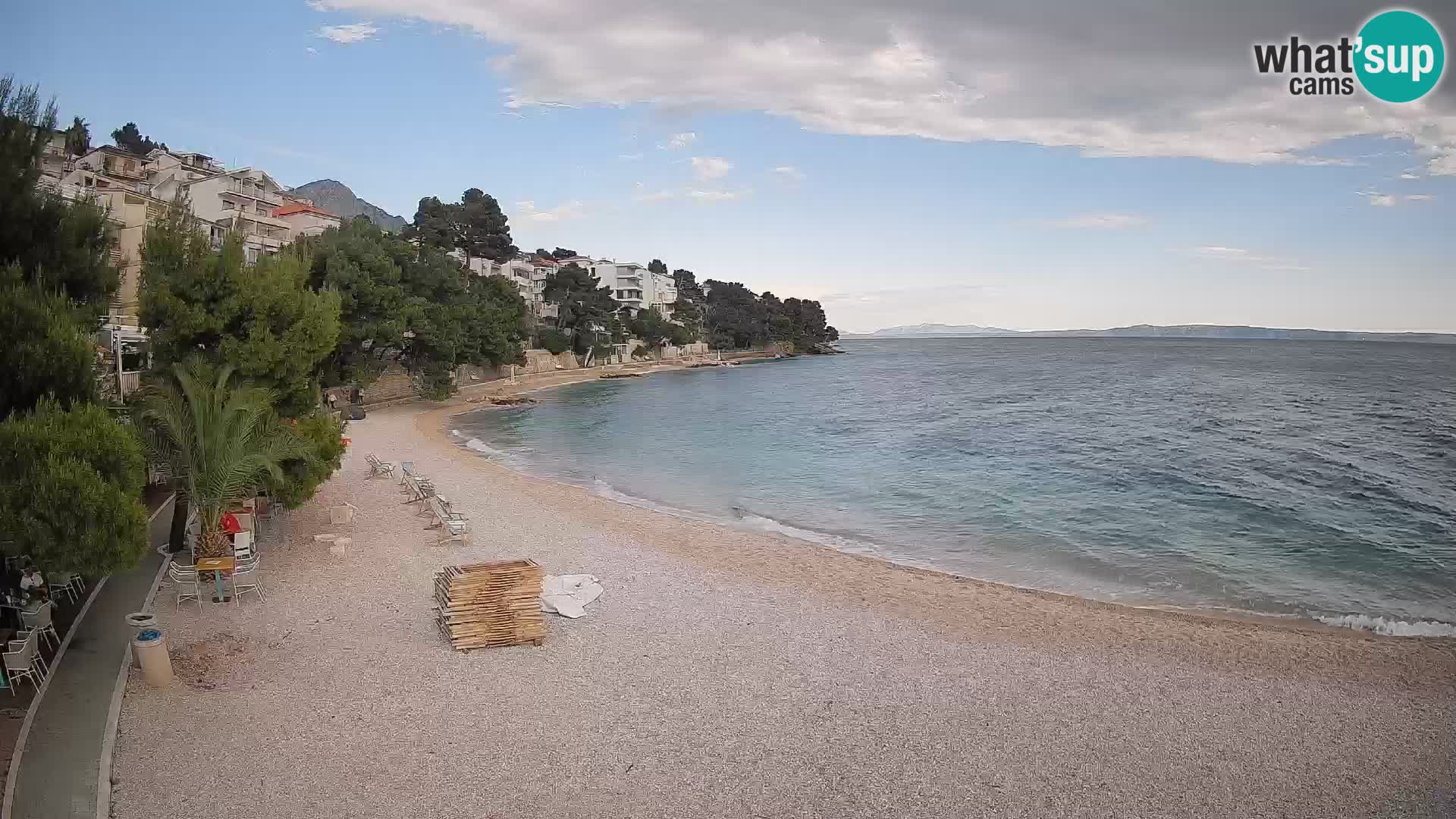 Webcam Plage Lučica Brela – Vue en direct sur la côte adriatique