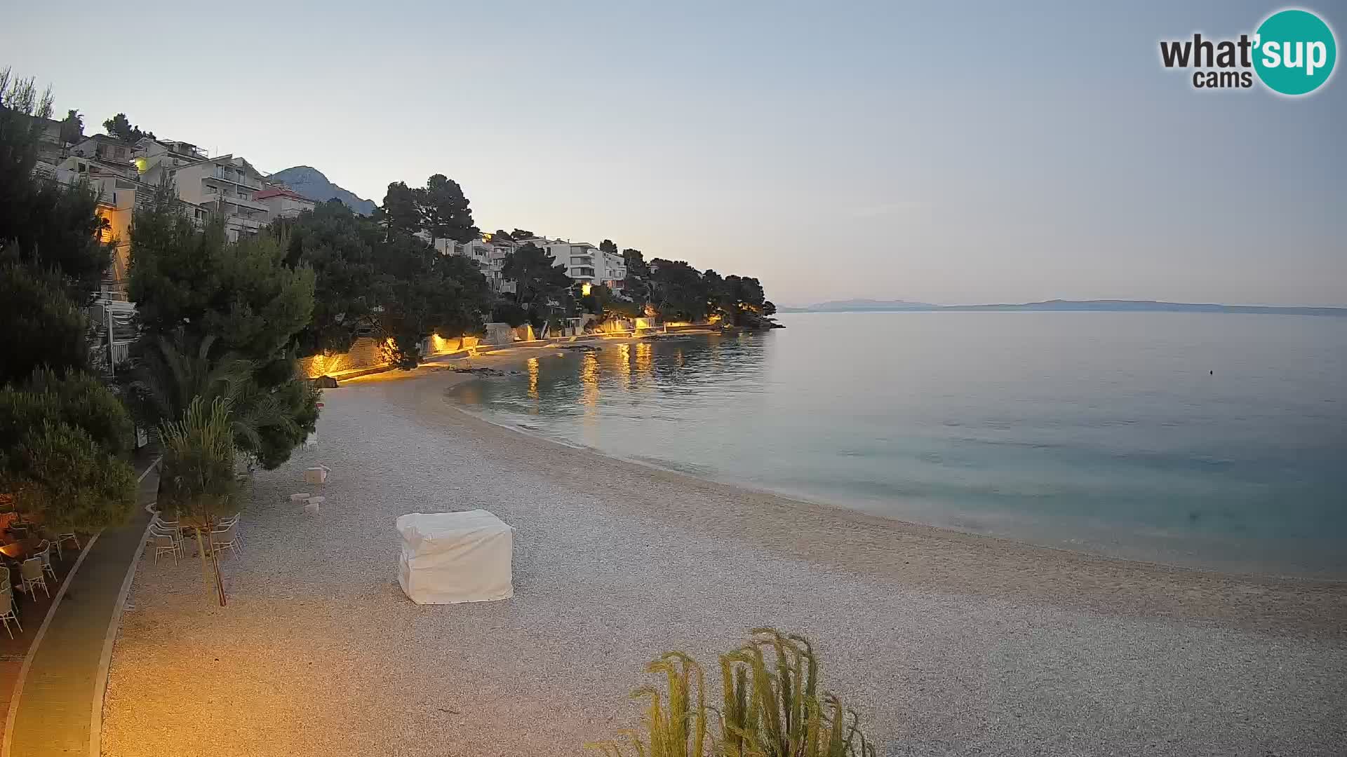 Webcam Lučica Strand Beach Brela – Liveblick von der Adriaküste