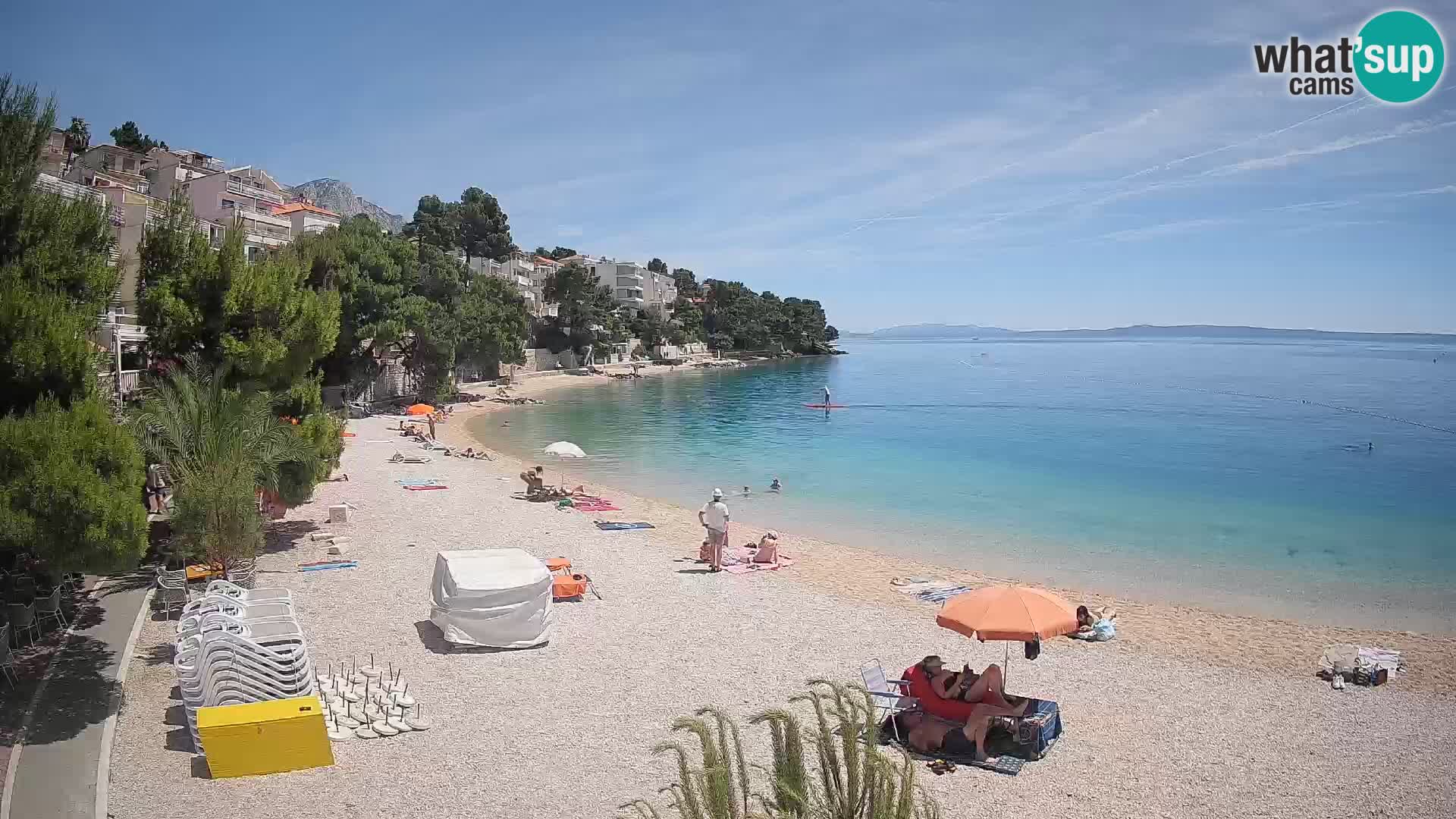 Webcam Plage Lučica Brela – Vue en direct sur la côte adriatique