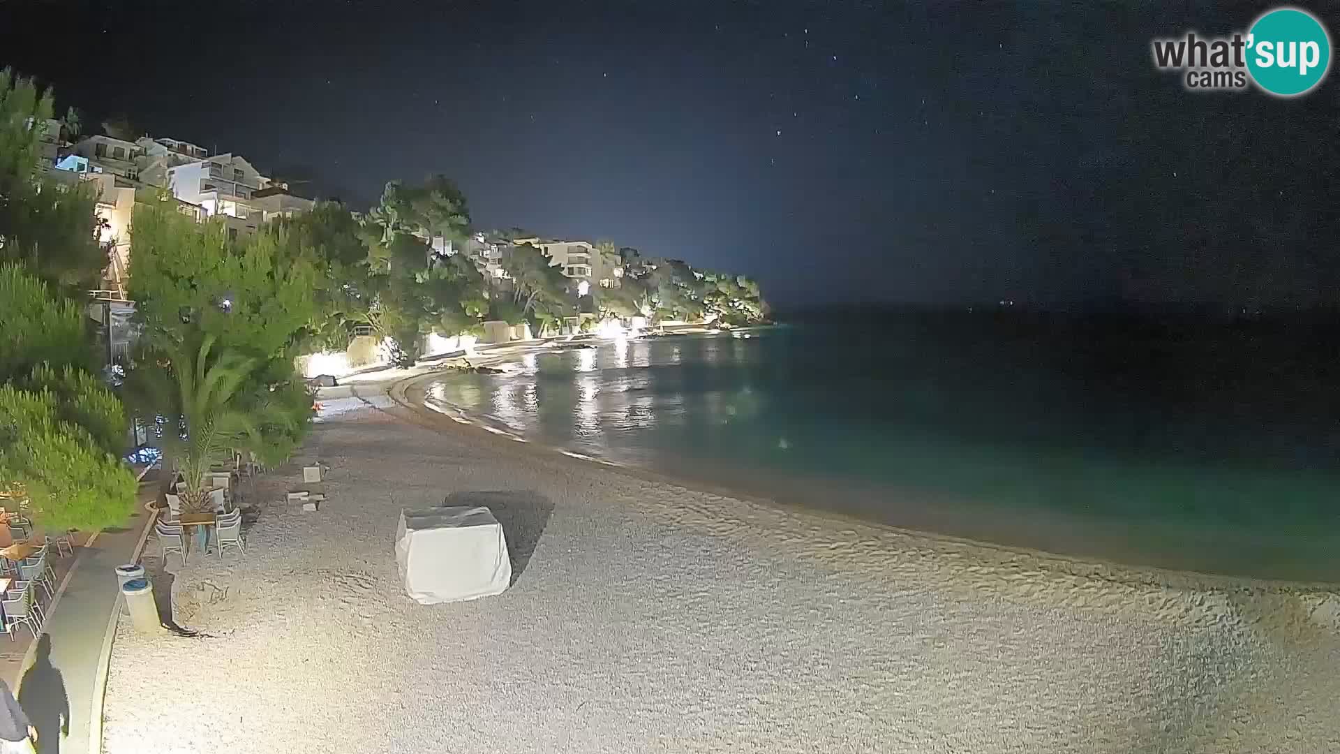 Webcam Lučica Strand Beach Brela – Liveblick von der Adriaküste