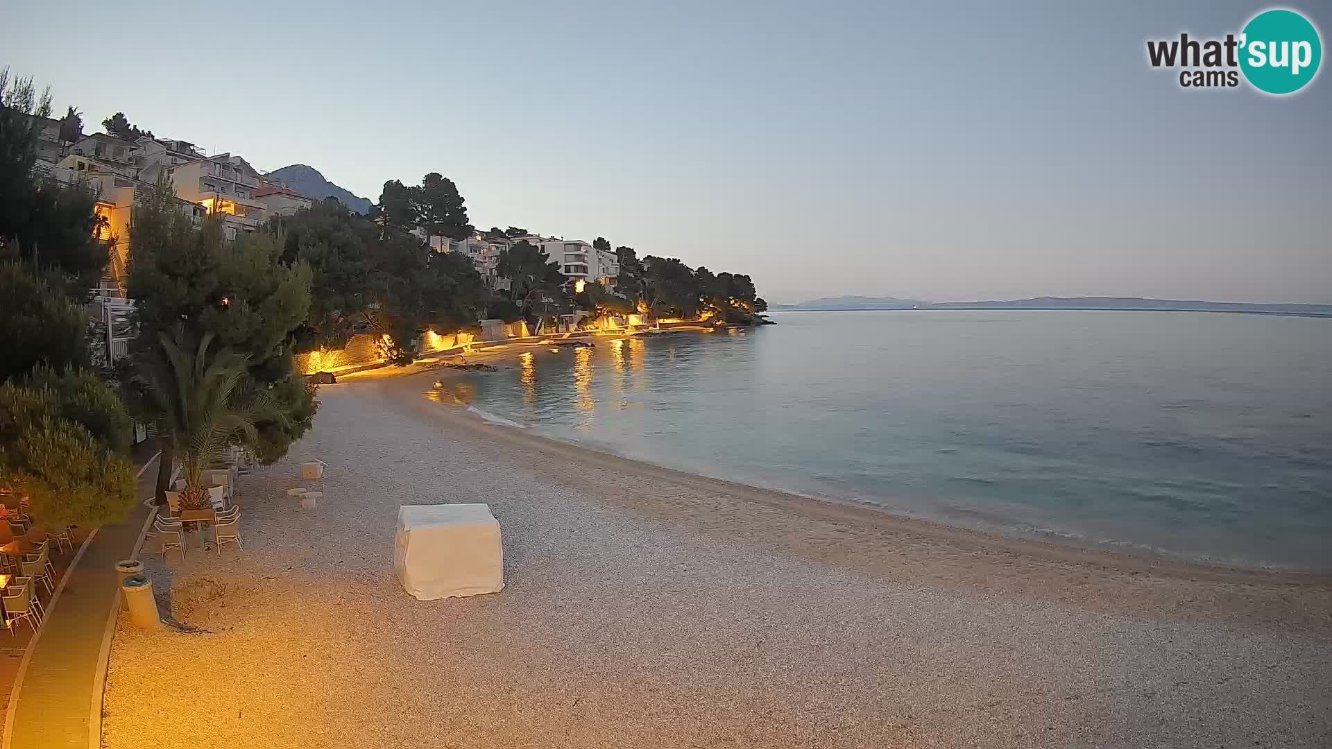 Webcam Lučica Strand Beach Brela – Liveblick von der Adriaküste