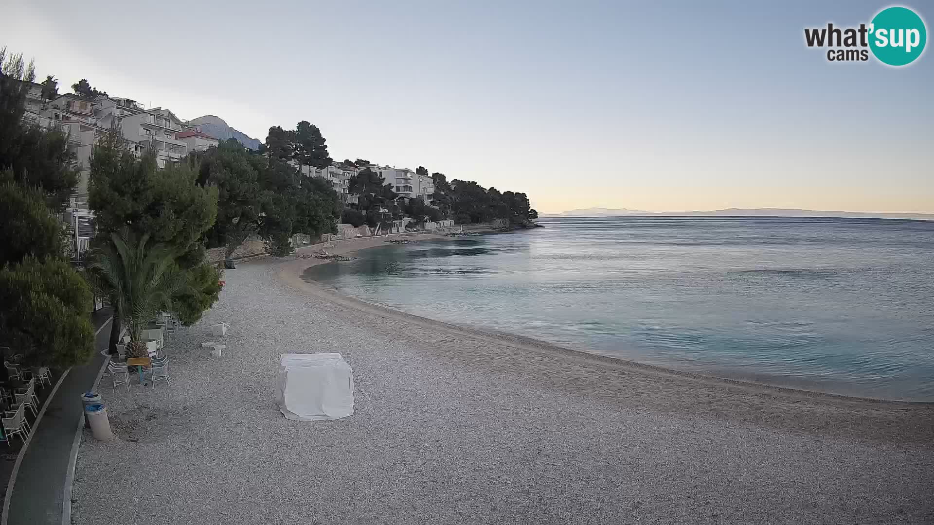 Webcam Lučica Strand Beach Brela – Liveblick von der Adriaküste