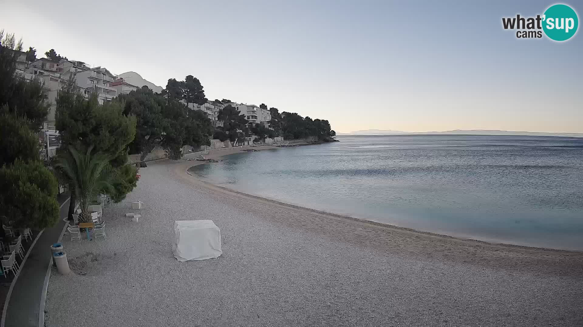 Webcam Lučica Strand Beach Brela – Liveblick von der Adriaküste