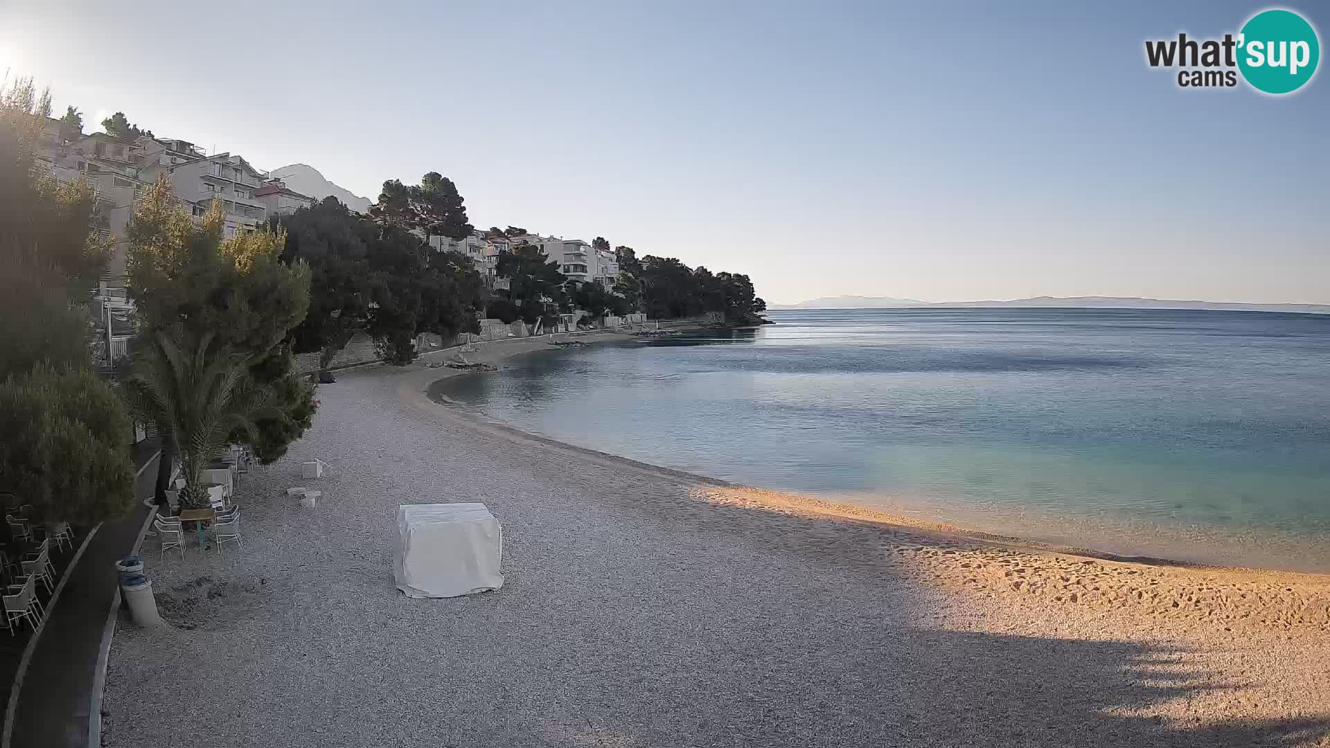 Webcam Plage Lučica Brela – Vue en direct sur la côte adriatique