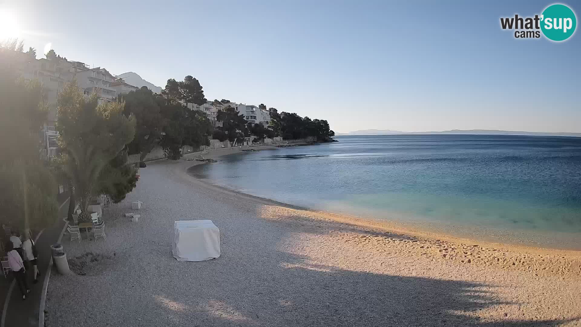 Webcam Lučica Strand Beach Brela – Liveblick von der Adriaküste