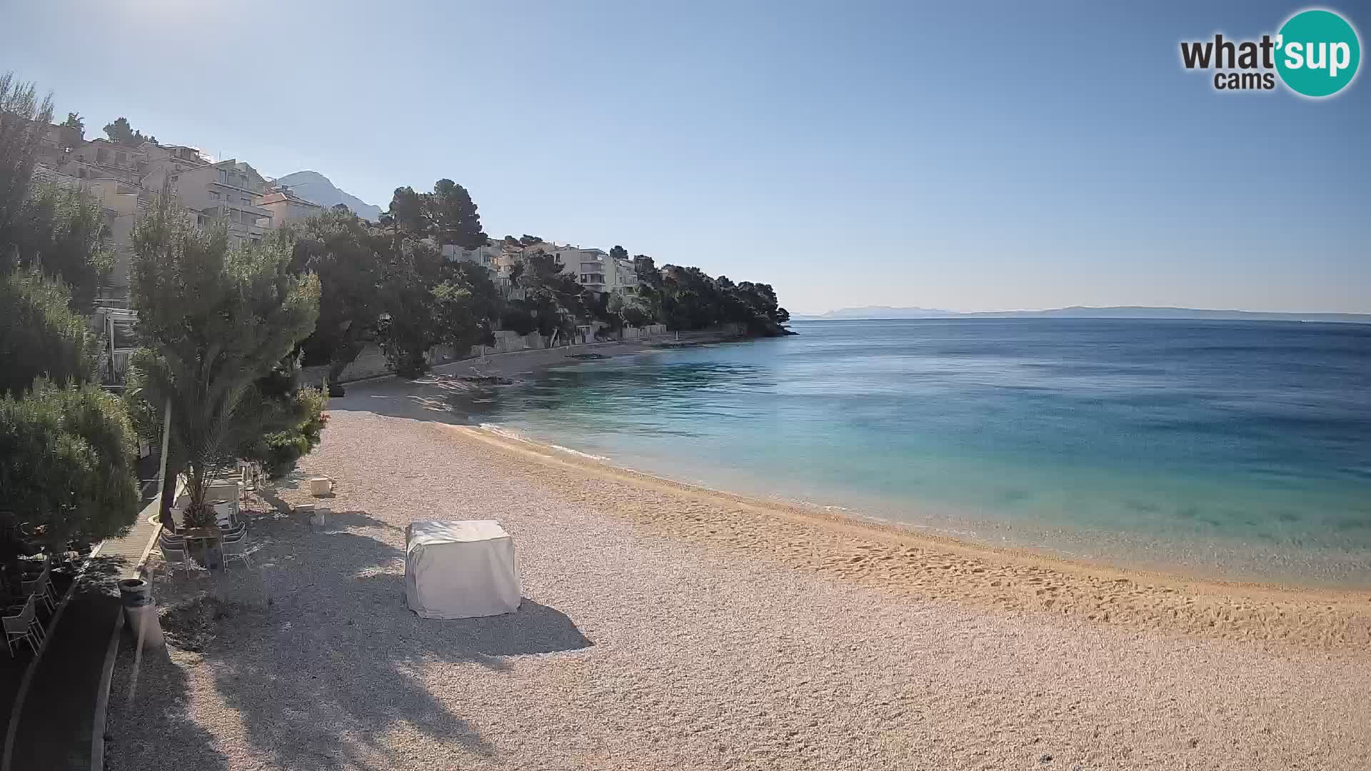Webcam Plage Lučica Brela – Vue en direct sur la côte adriatique