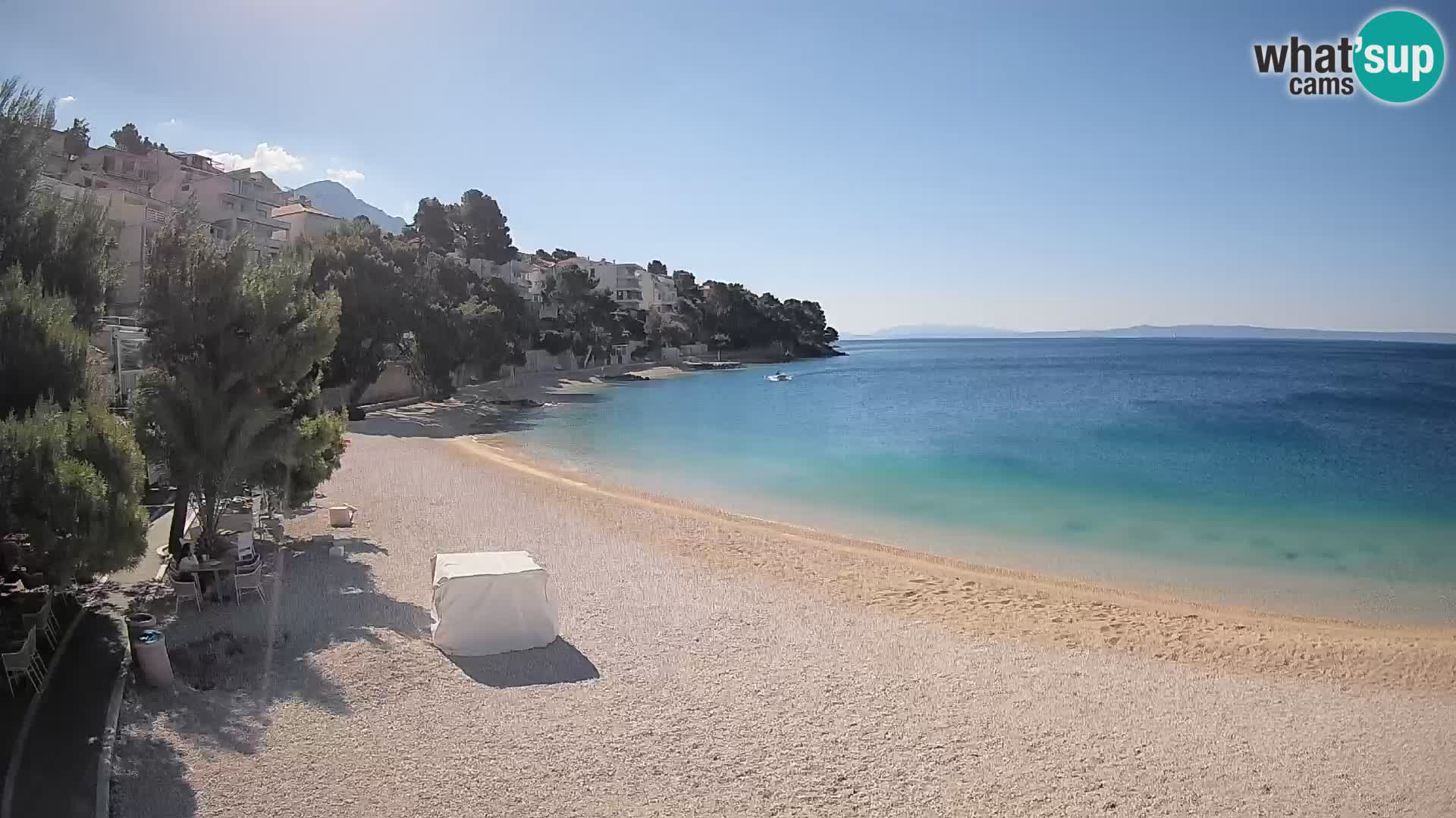 Spletna kamera Plaža Lučica Brela – Pogled v živo na Jadransko obalo