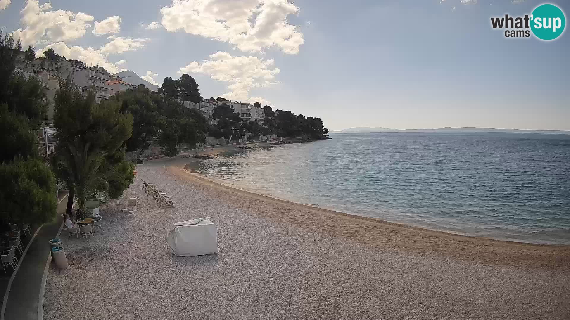 Spletna kamera Plaža Lučica Brela – Pogled v živo na Jadransko obalo