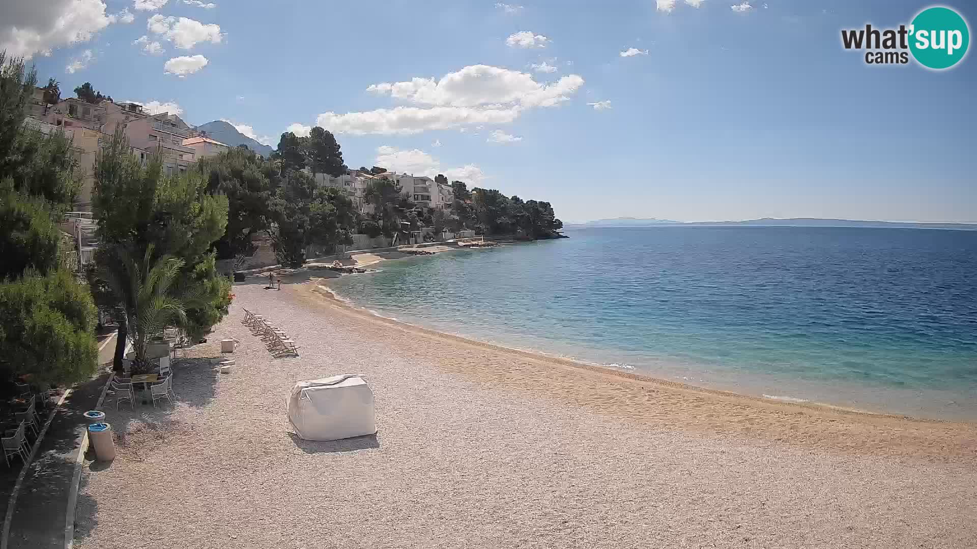 Webcam Lučica Strand Beach Brela – Liveblick von der Adriaküste