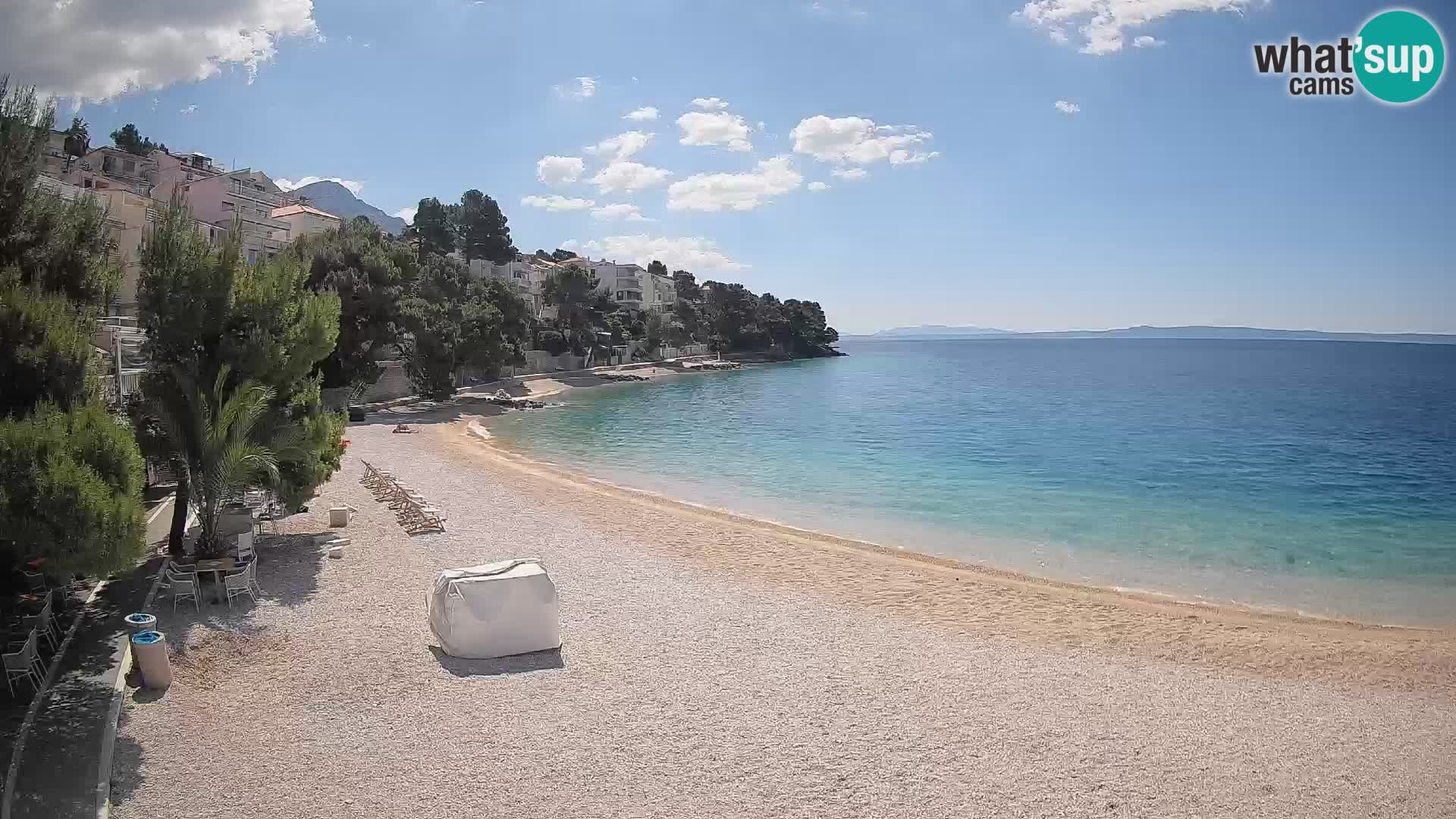 Webcam Plage Lučica Brela – Vue en direct sur la côte adriatique