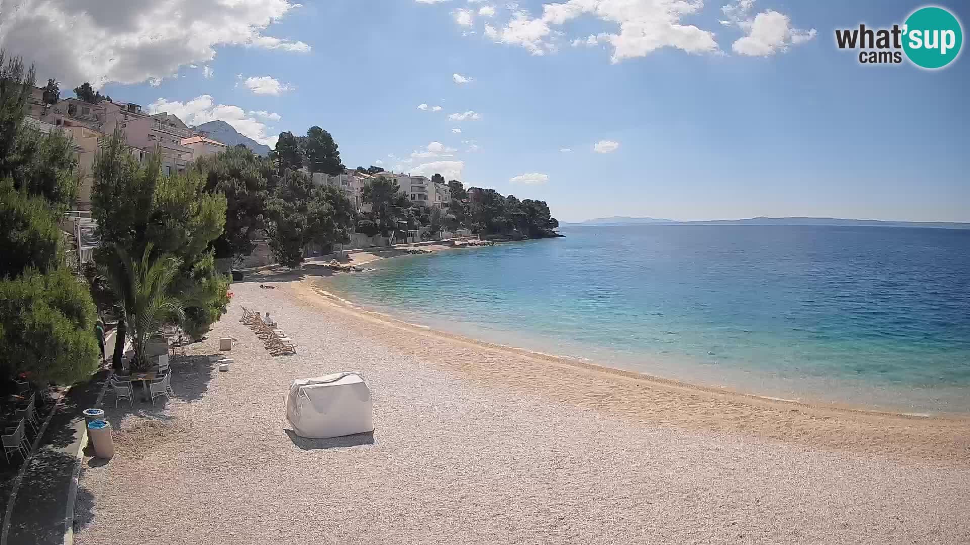 Spletna kamera Plaža Lučica Brela – Pogled v živo na Jadransko obalo