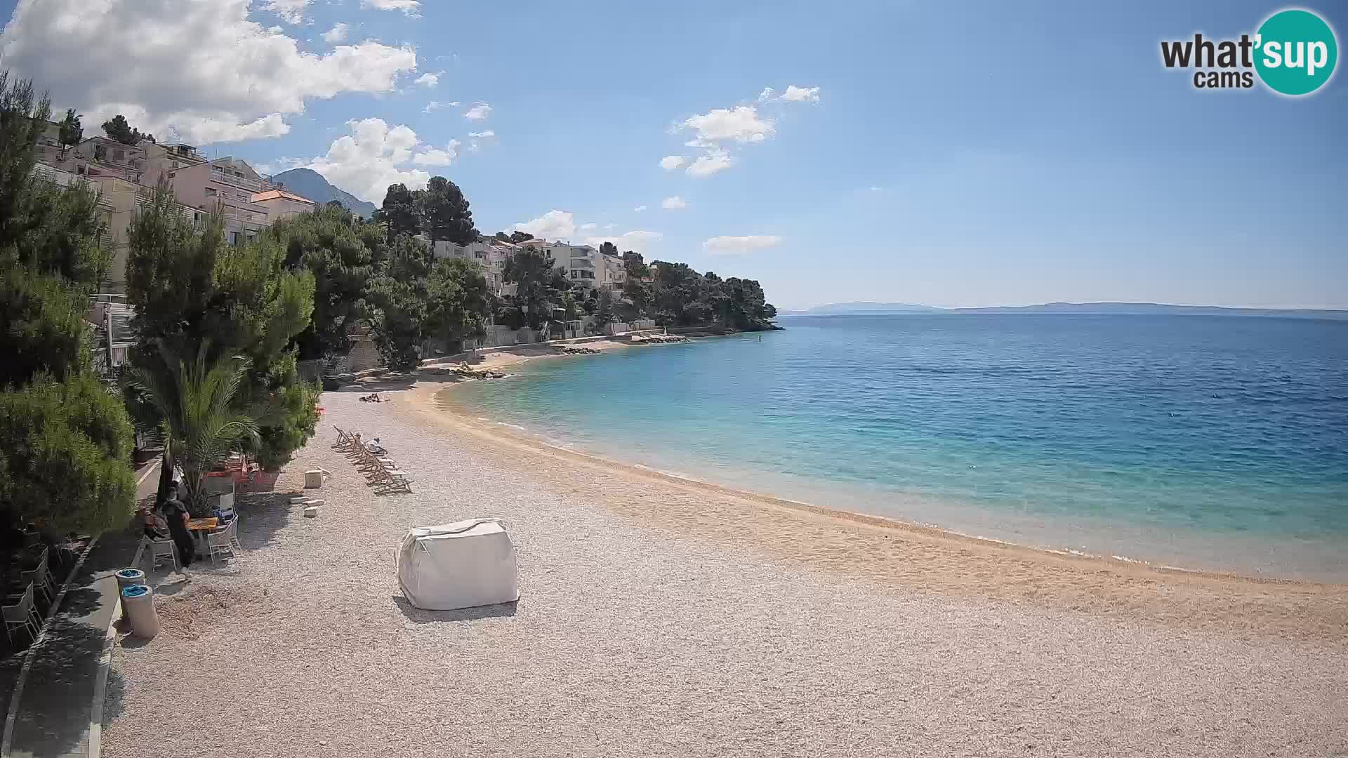Webcam Plage Lučica Brela – Vue en direct sur la côte adriatique