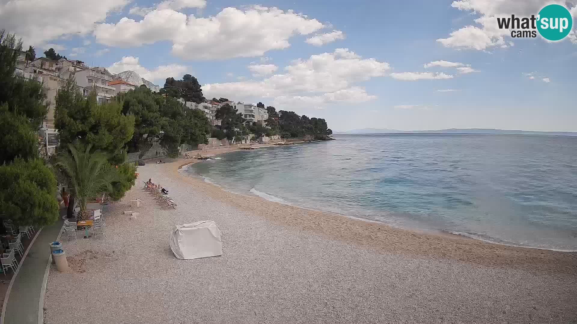 Webcam Spiaggia Lučica Brela – Vista live sulla costa adriatica